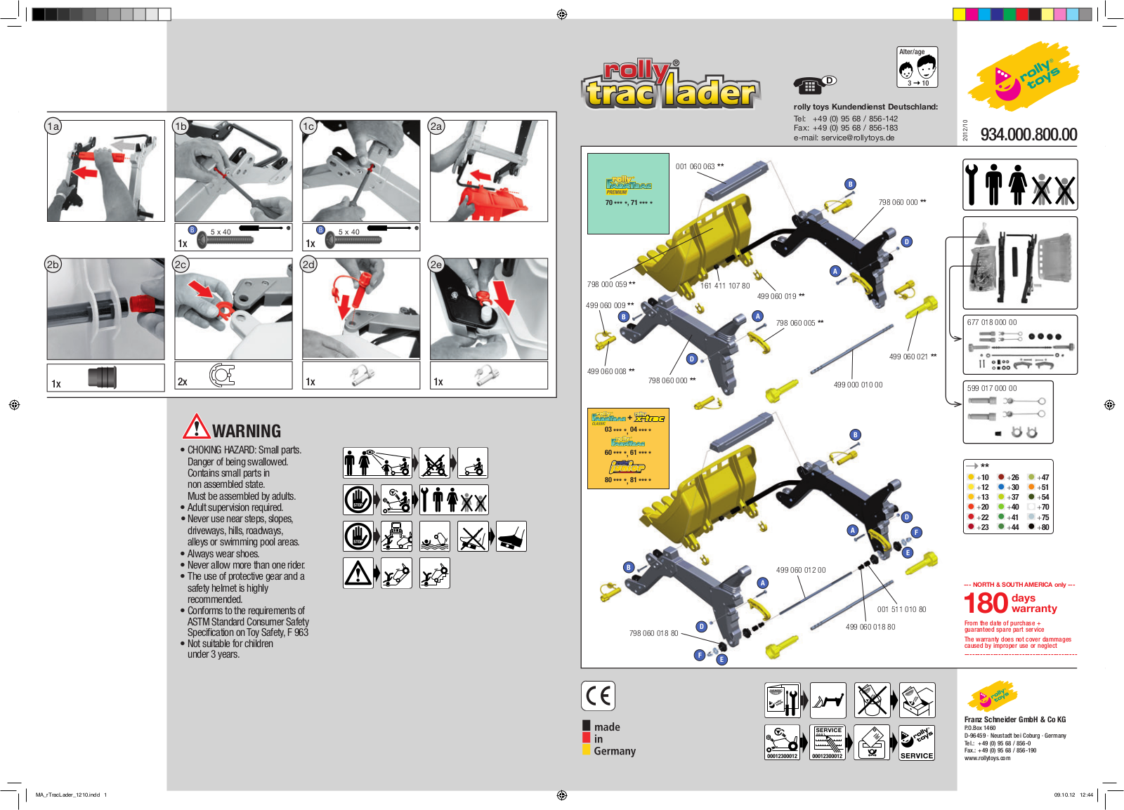 ROLLY TOYS 934.000.800.00 Assembly Manual