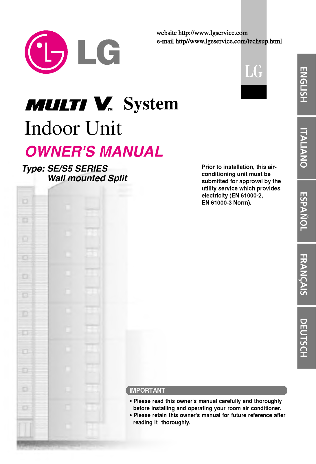 LG LRNU07GSEL0, LRNU09GSEL0, LRNU07GSEA0, ARNU18GS5L0, ARNU07GSEA0 User Manual