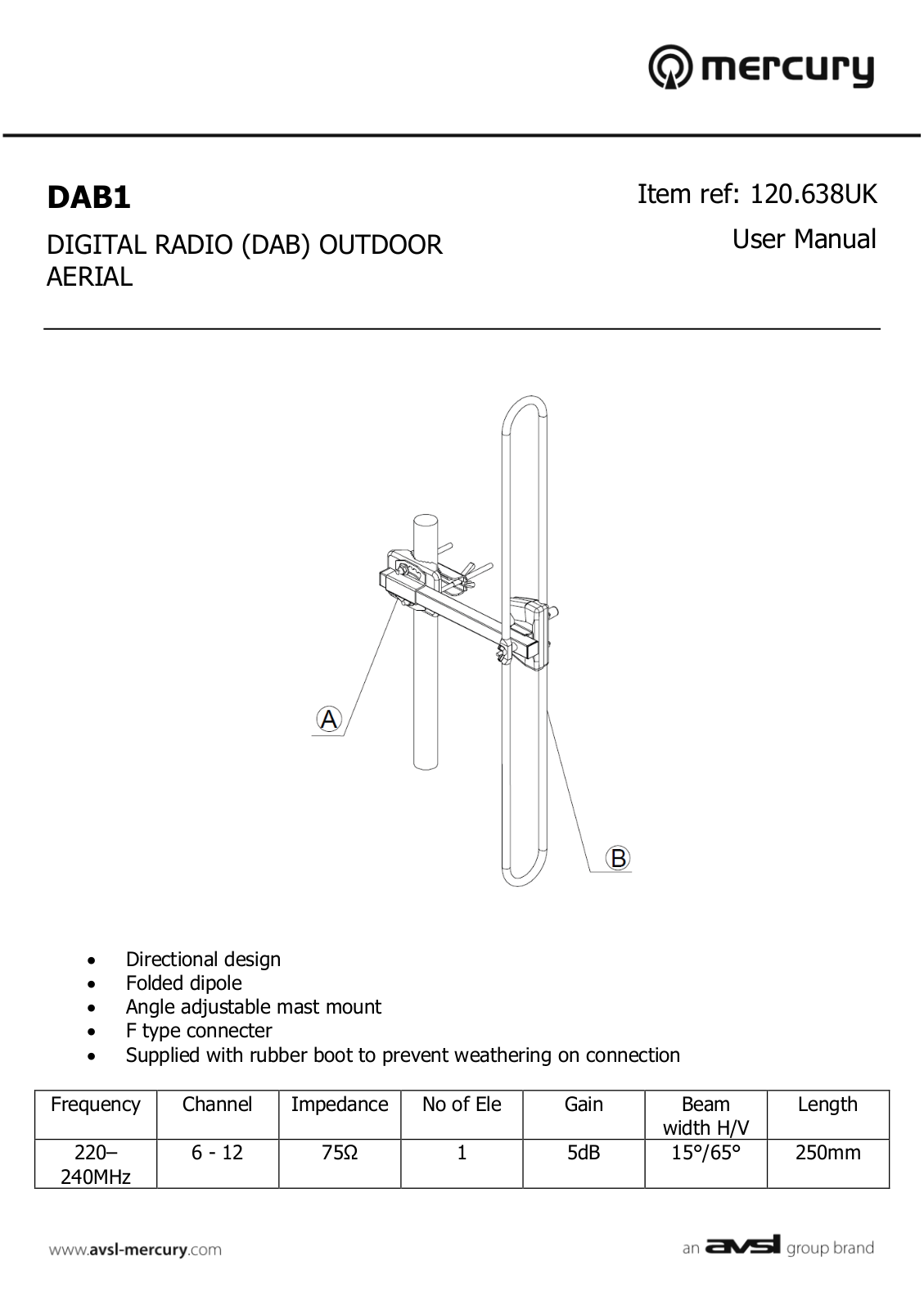 AVSL DAB1 User Manual