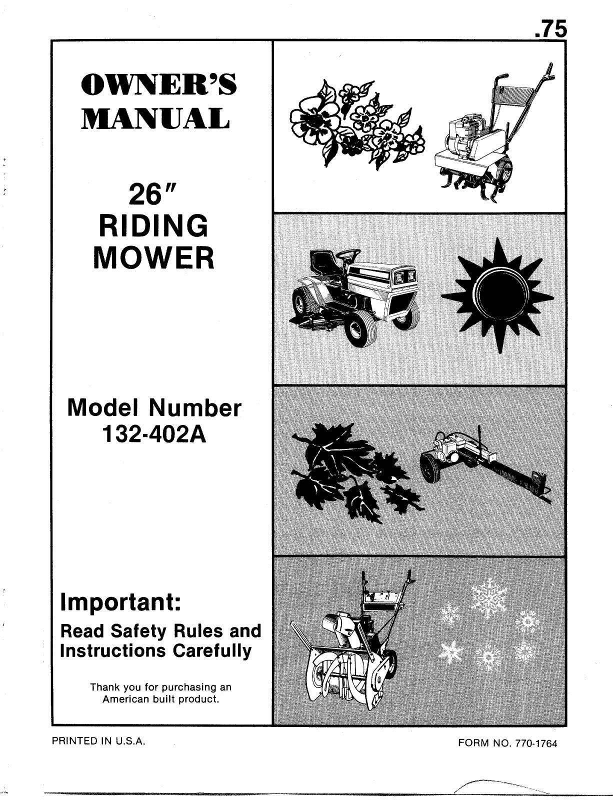 Bolens 132-402A User Manual