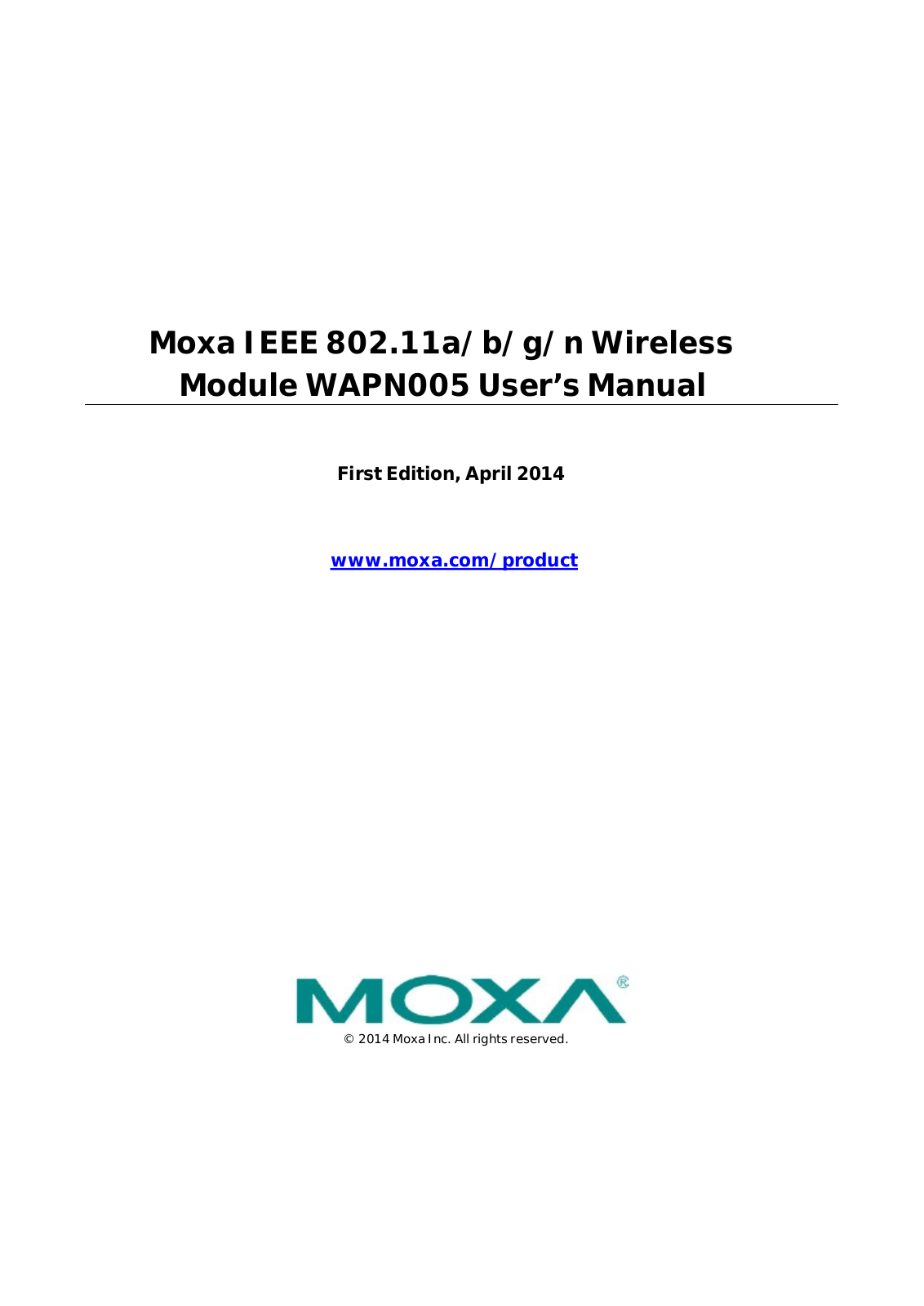 Moxa WAPN005L User Manual