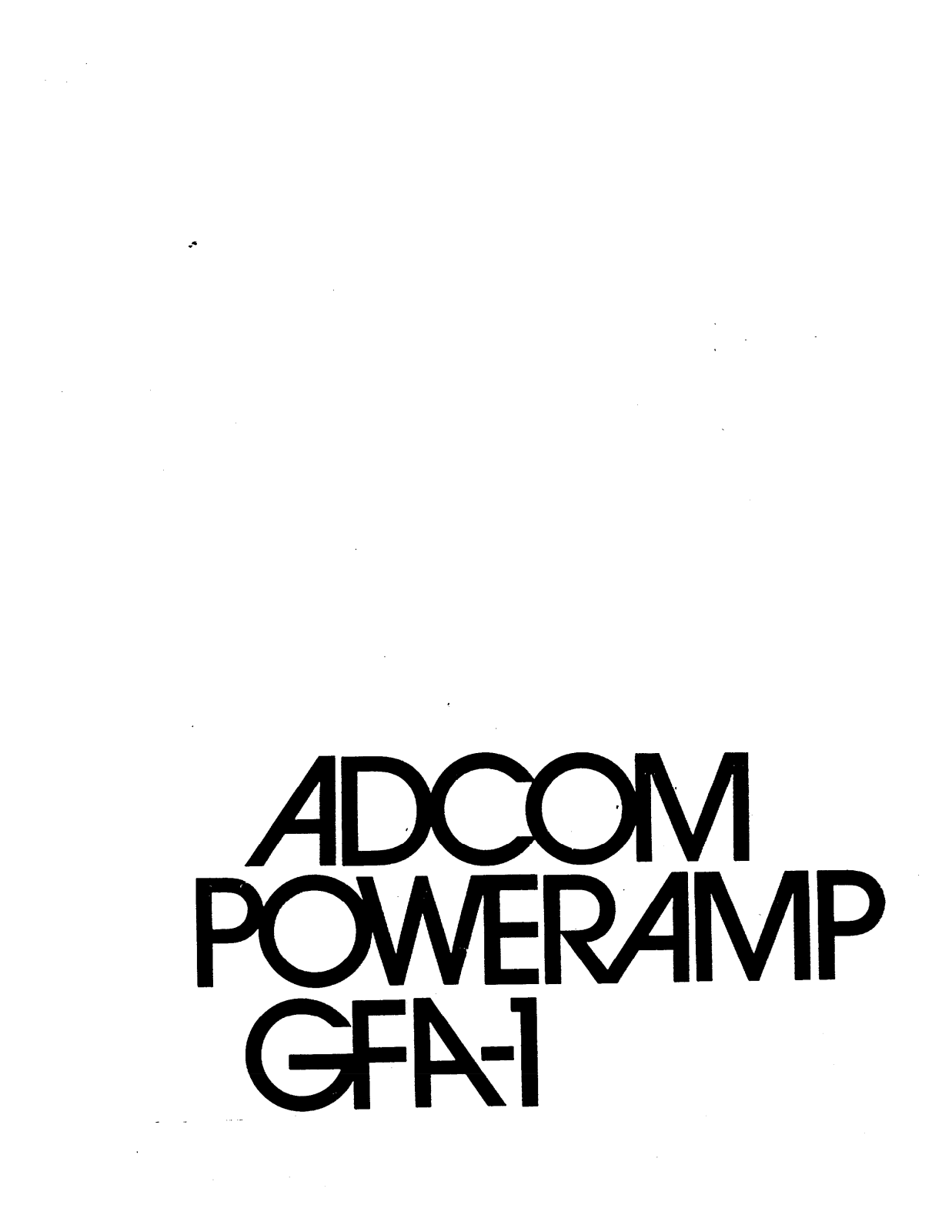 Adcom GFA-1 User Manual