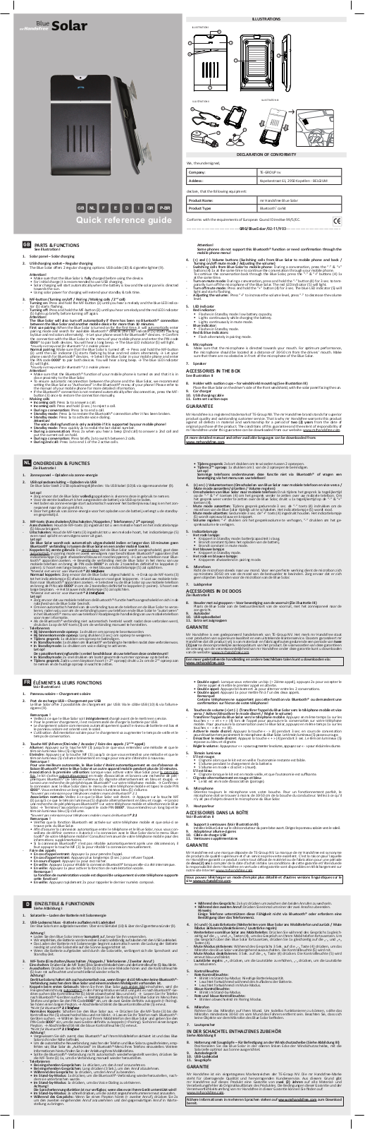 Mr Handsfree Blue Solar User Manual