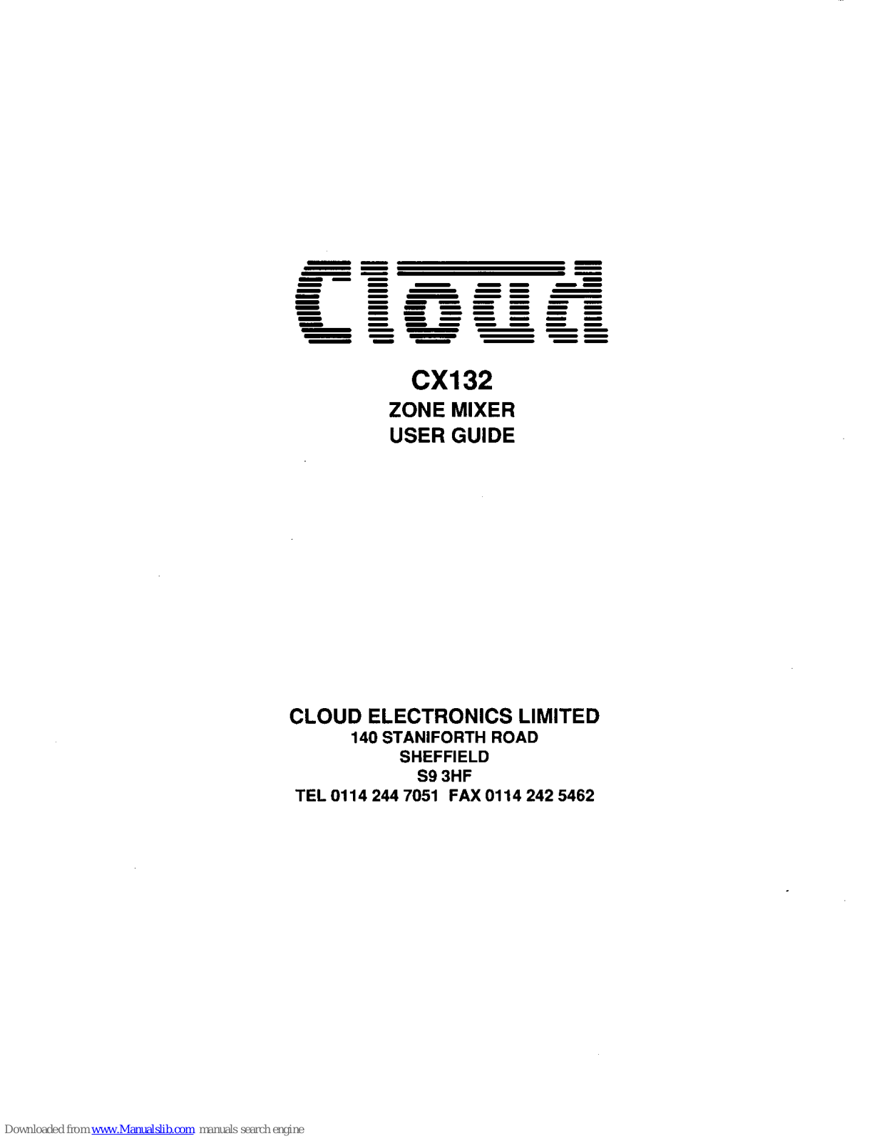 Cloud CX132 User Manual