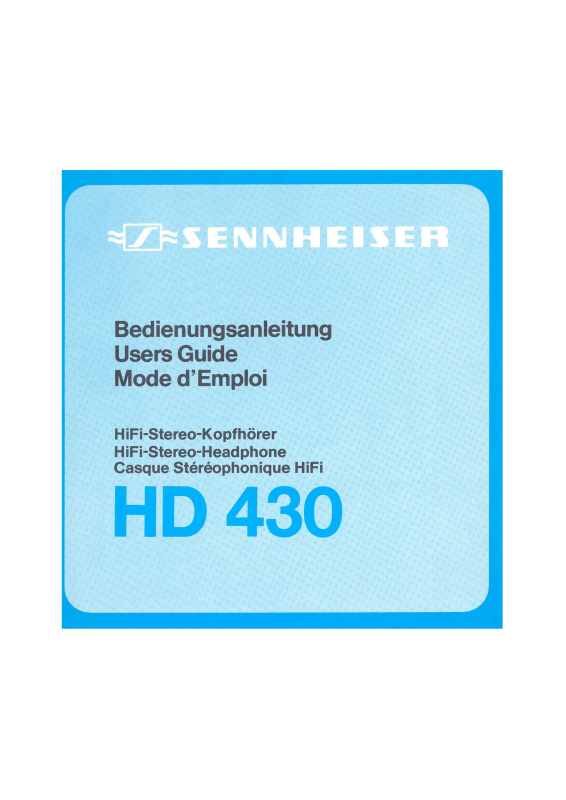 Sennheiser HD 430 Instruction Manual