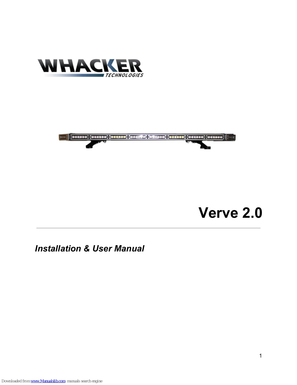 Whacker Verve 2.0 Installation & User Manual - ManualMachine.com