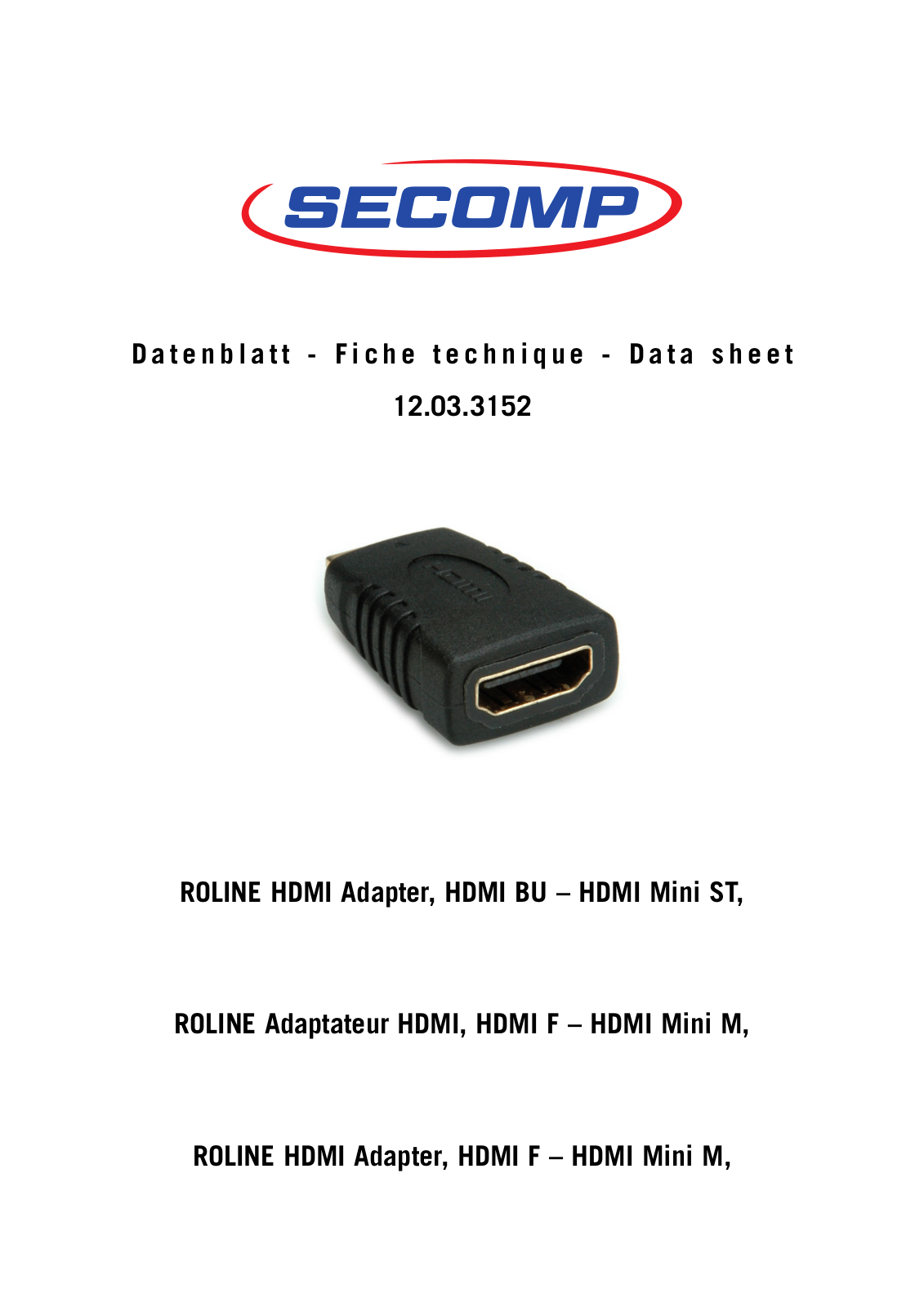 ROLINE 12033152 Datasheet - ManualMachine.com