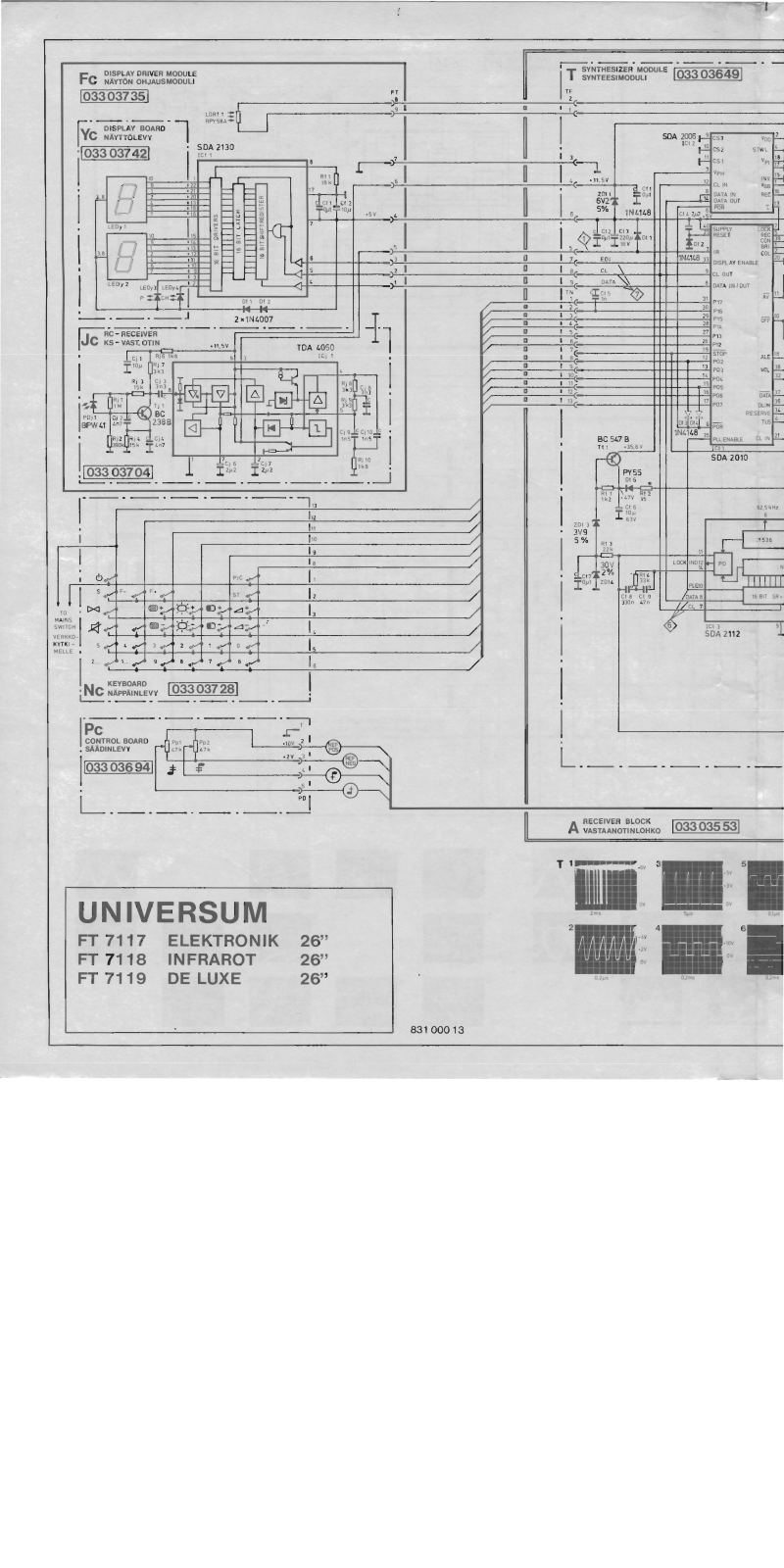 Universum FT 7117, FT 7118, FT 7119 Schematic Diagram