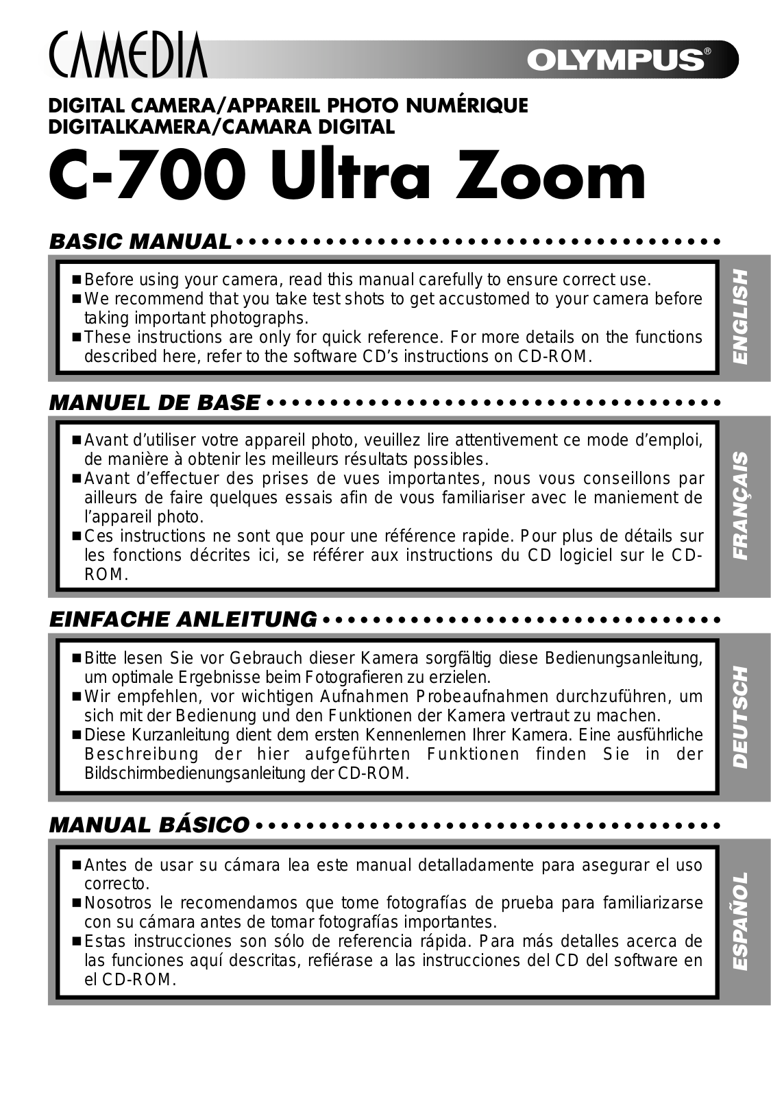 Olympus C-700 User Manual