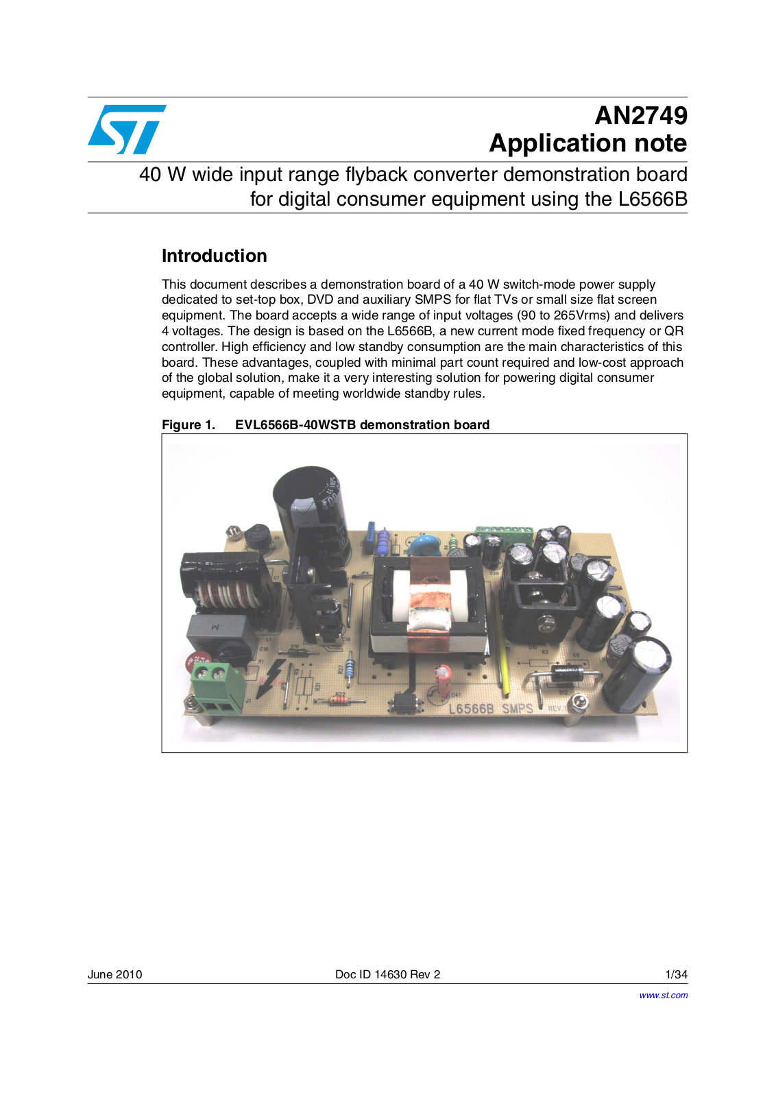 ST AN2749 APPLICATION NOTE