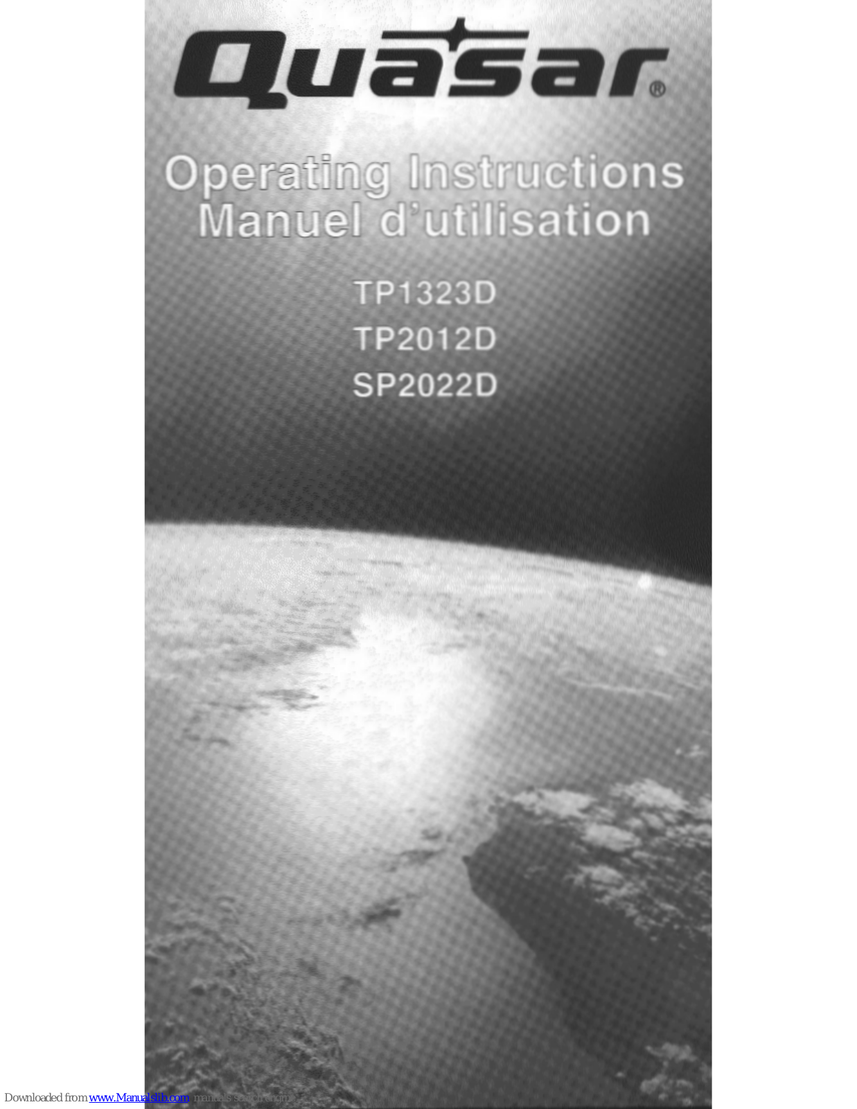 Quasar SP-2022D, SP-2022DA, TP-1322, TP-1323, TP-2012 User Manual