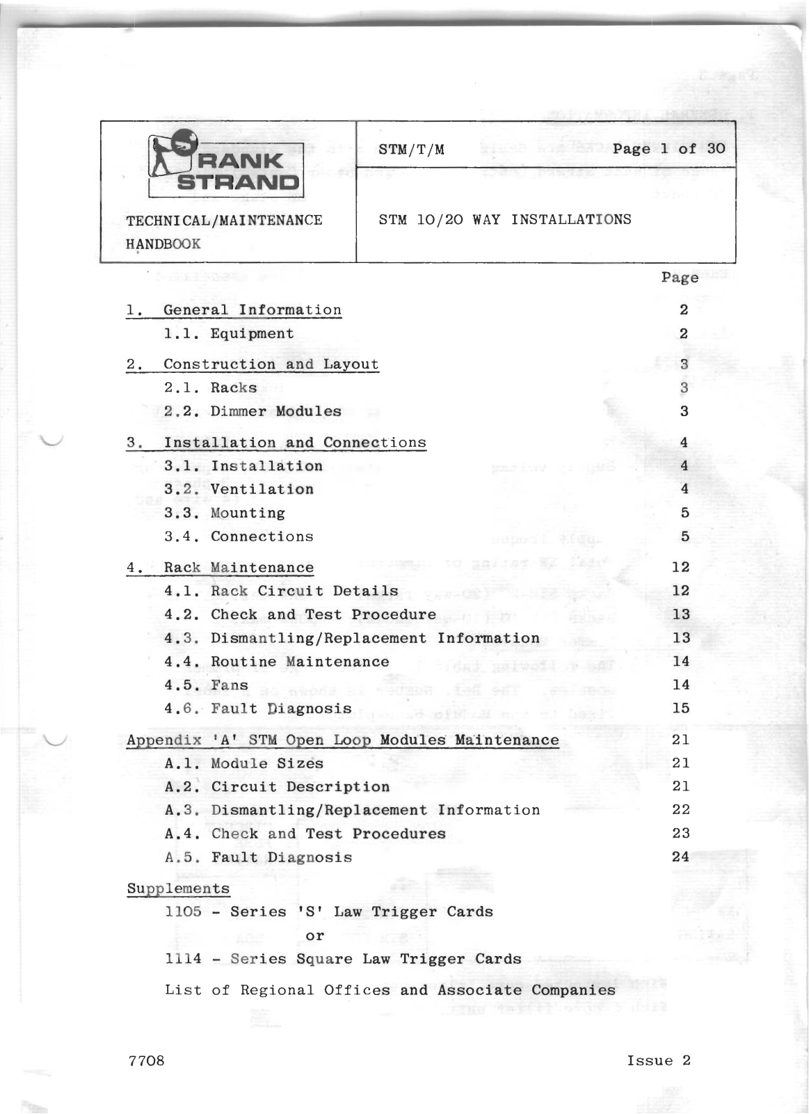 Strand STM Dimmer Technical / Maintenance Handbook - ManualMachine.com