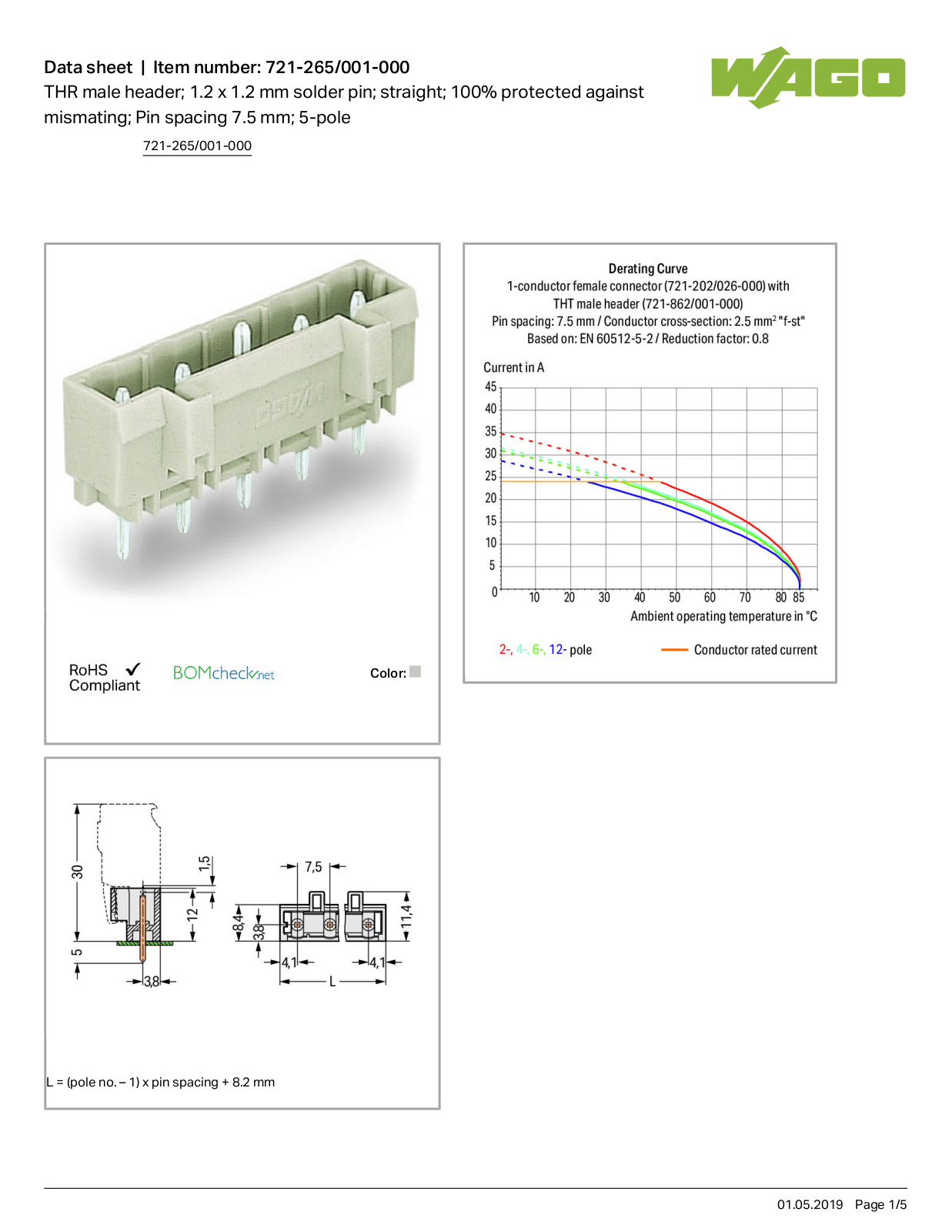 Wago 721-265/001-000 Data Sheet