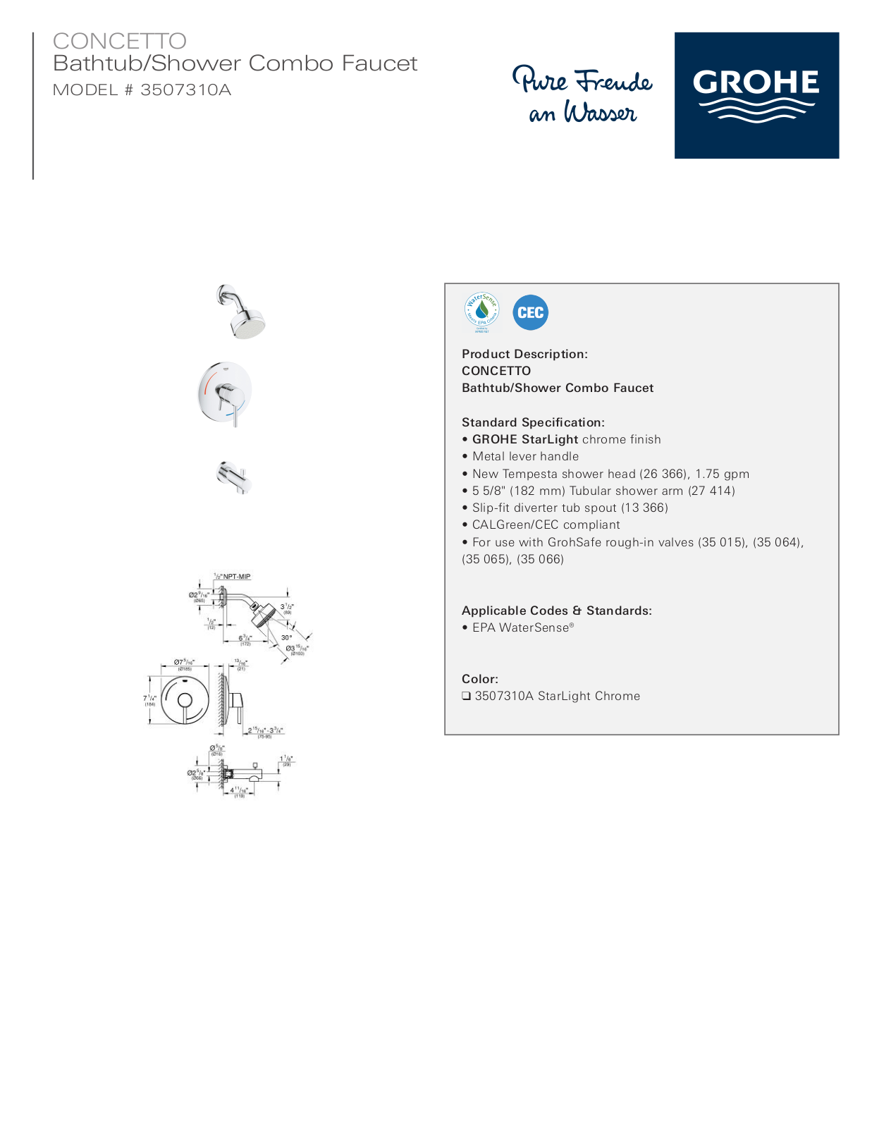 GROHE GRH5460 Specifications - ManualMachine.com