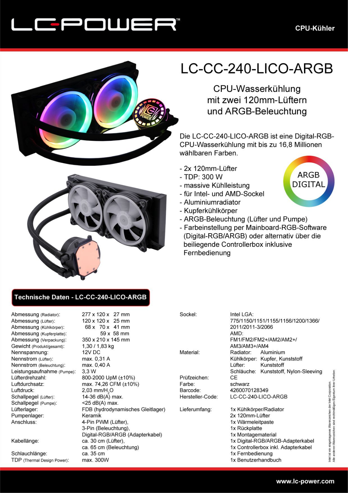 LC-Power LC-CC-240-LiCo-ARGB User Manual