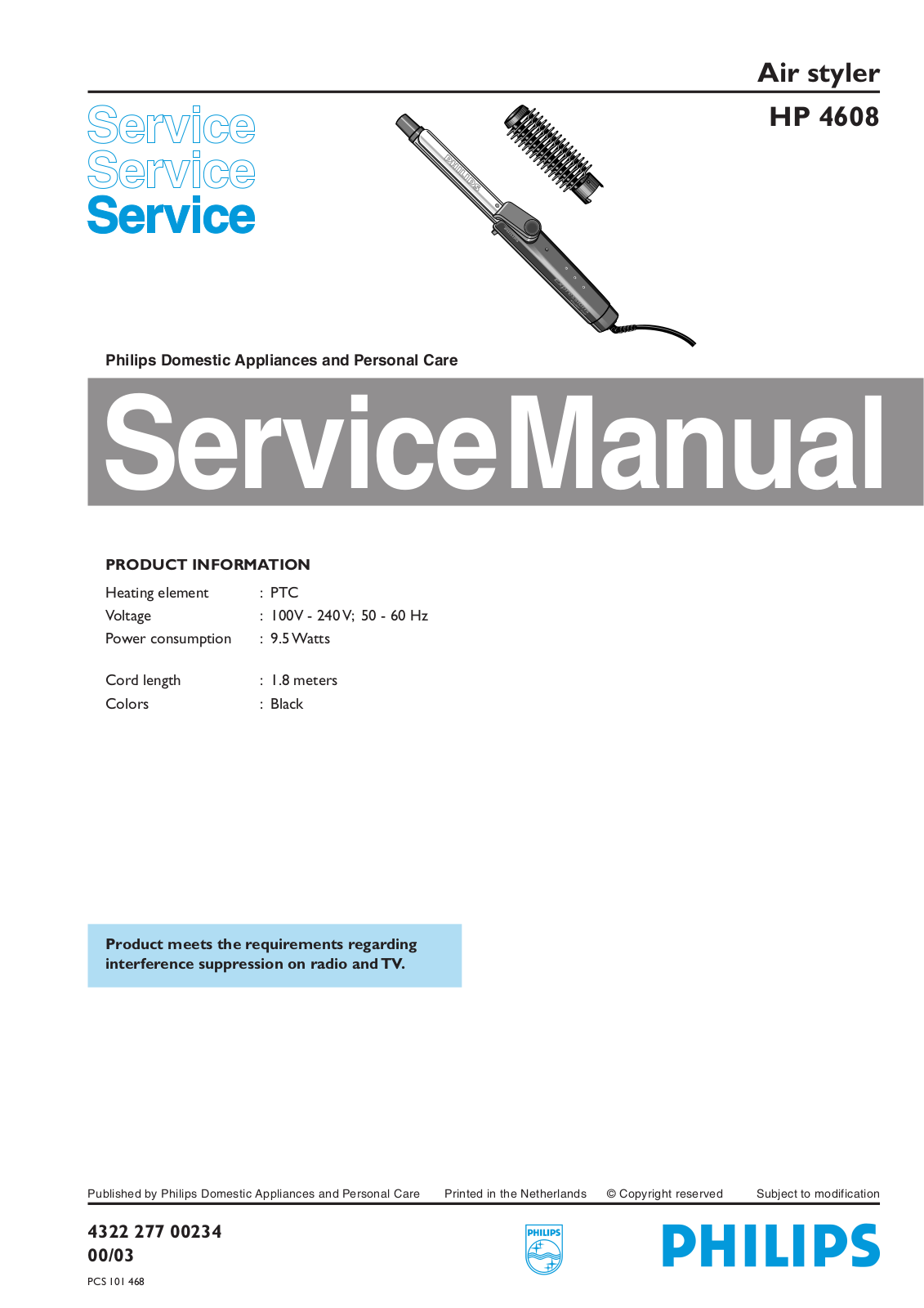 Philips HP 4608 Service Manual