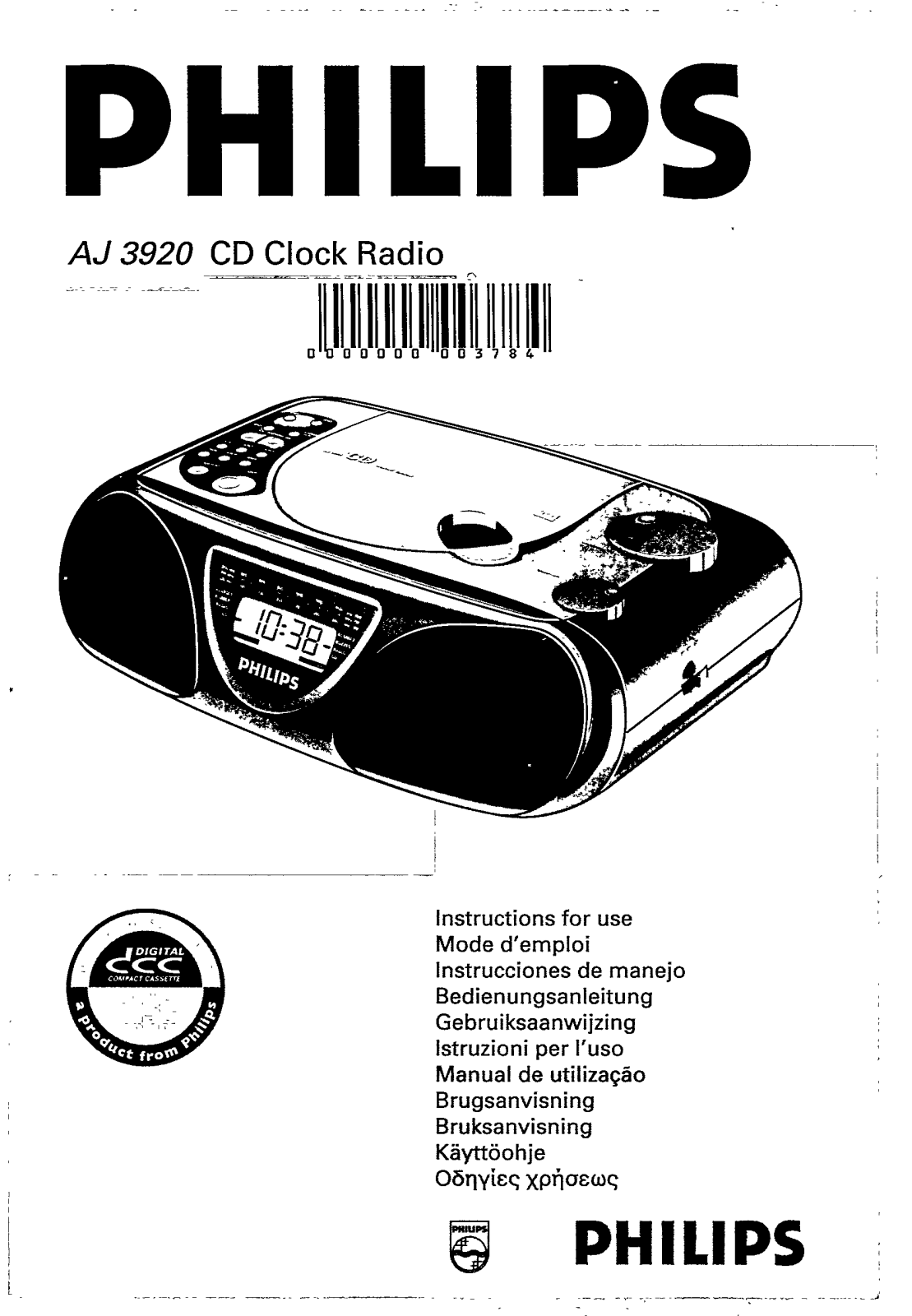 Philips AJ3920/60, AJ3920/17, AJ3920/01, AJ3920/05, AJ3920/00 User Manual