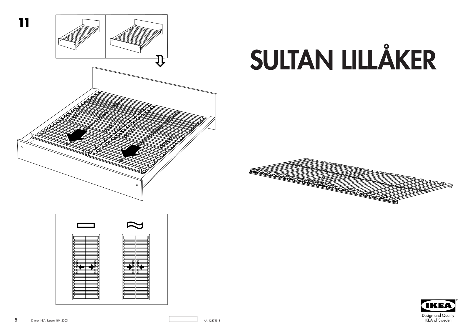 IKEA SULTAN LILLÅKER SLATTED BED BASE TWIN User Manual
