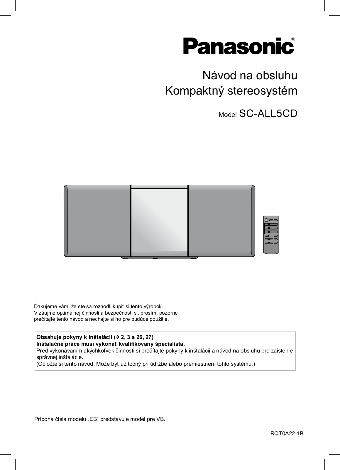 Panasonic SC-ALL5CD User Manual