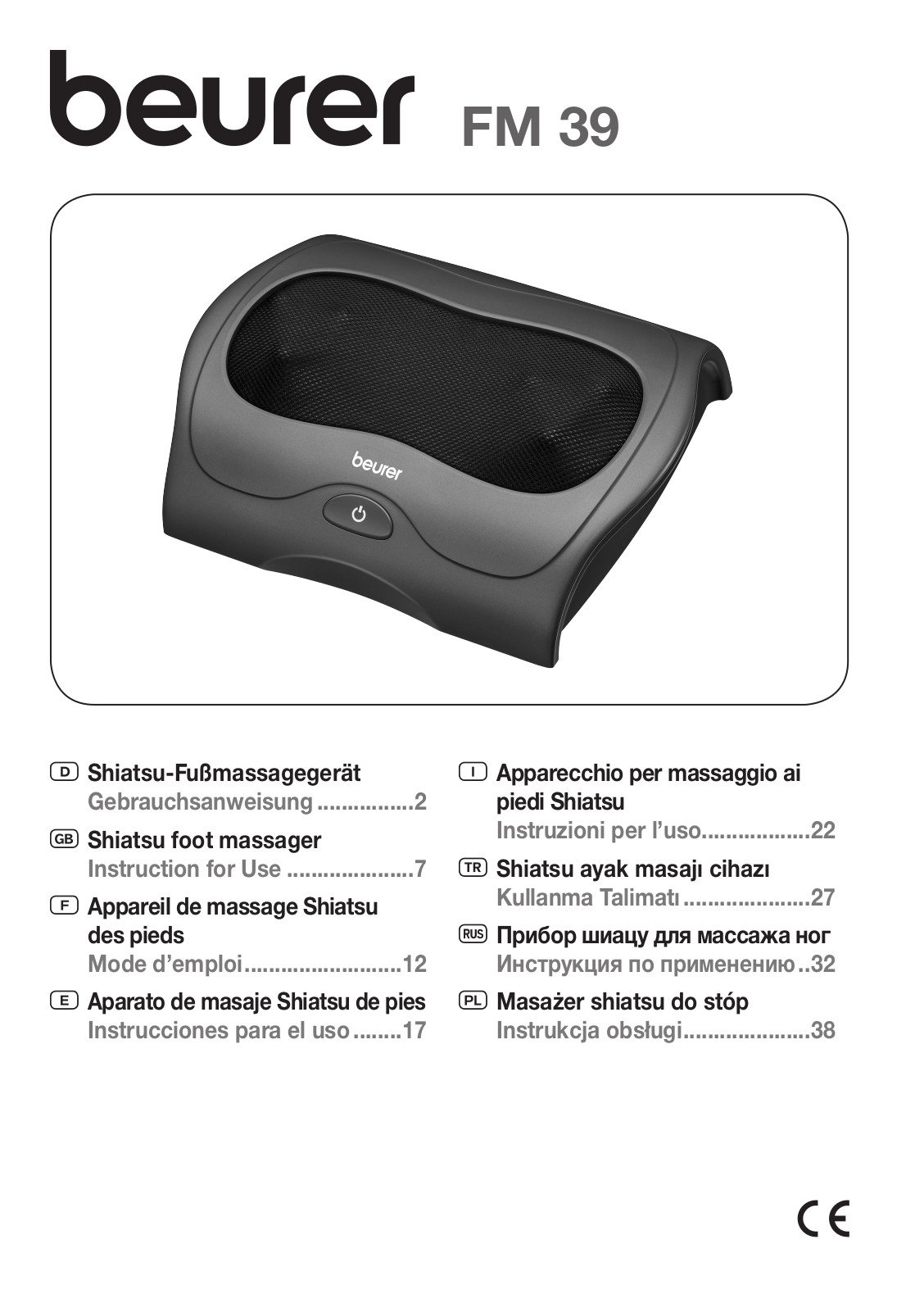 Beurer FM39 User Manual