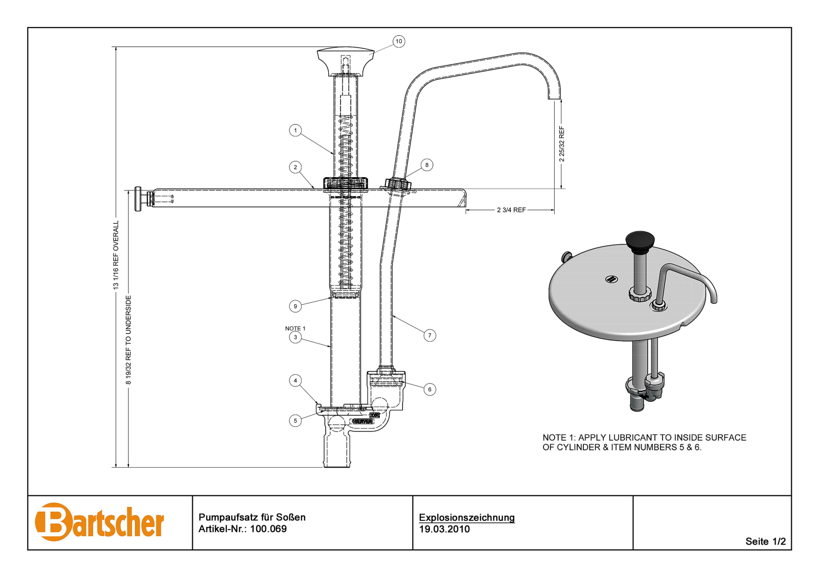 Bartscher 100069 User Manual