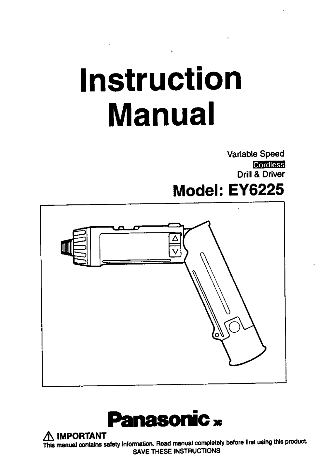 Panasonic EY6225CQ, EY6225 User Manual