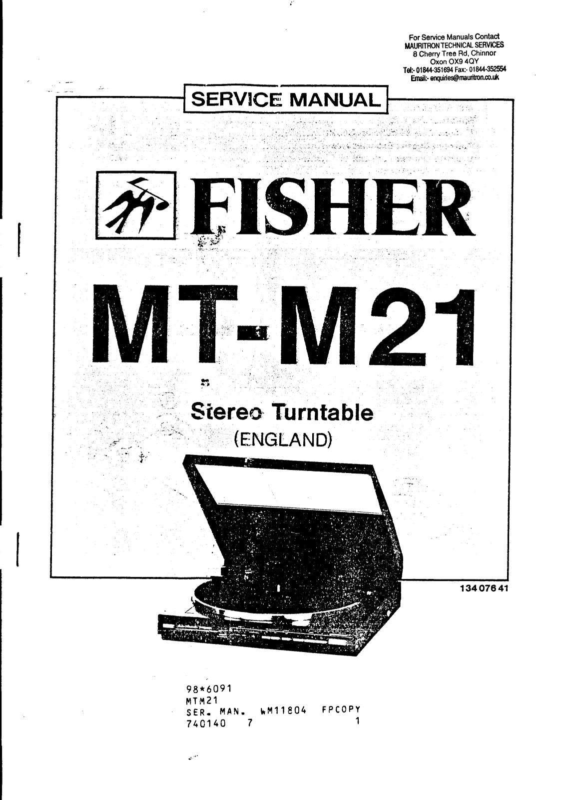 Fisher MTM-21 Service manual