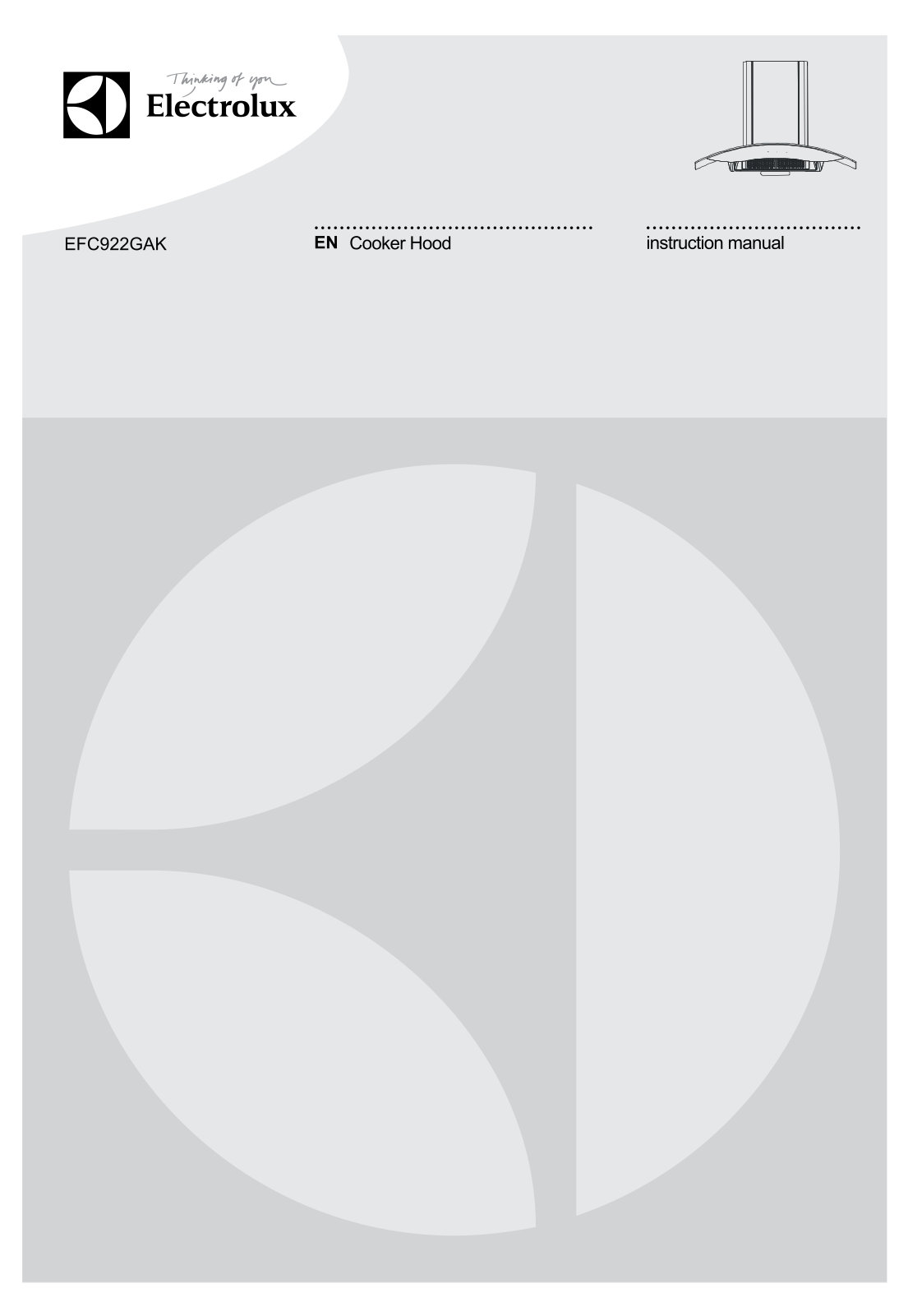 Electrolux EFC922GAK Instruction Manual