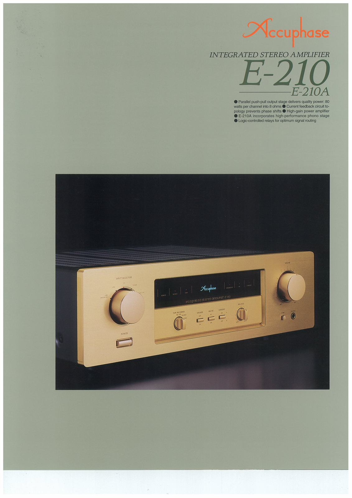 Accuphase E-210 Brochure