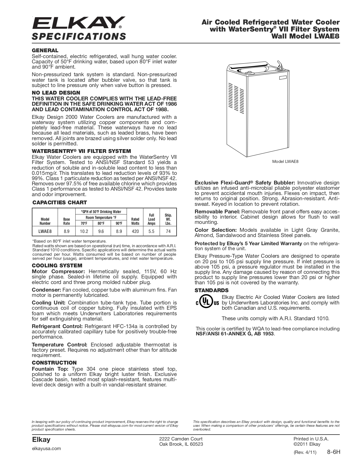 Elkay LWAE8 User Manual