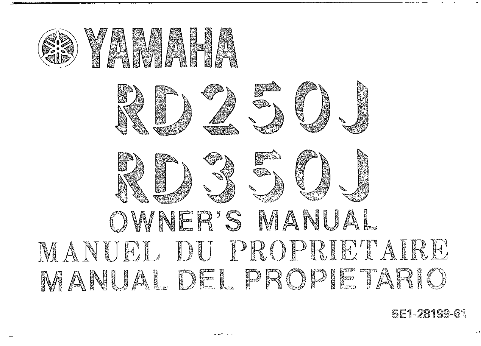 Yamaha RD250J 1982, RD350J 1982 Owner's manual