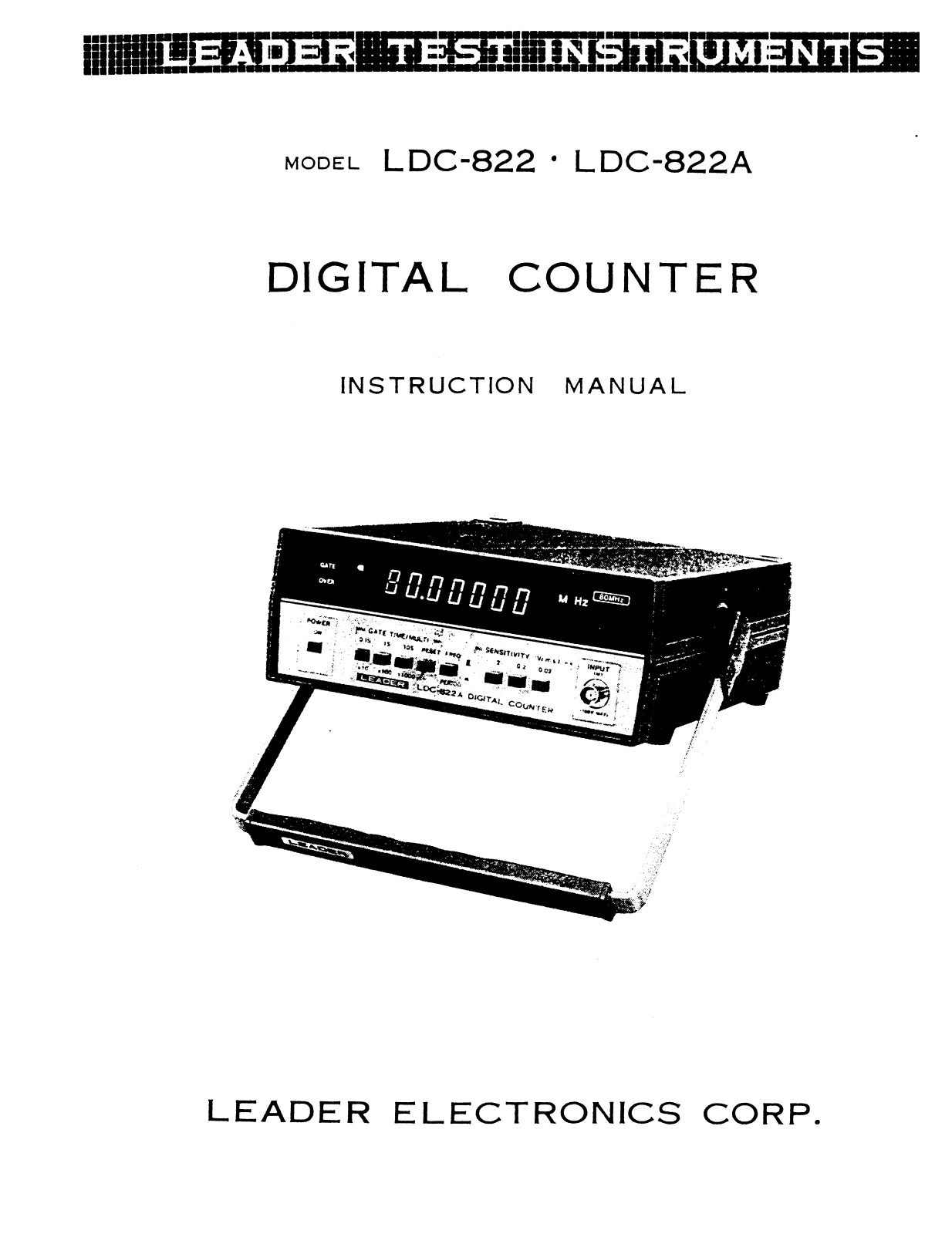 Leader LDC-822A, LDC-822 Service manual