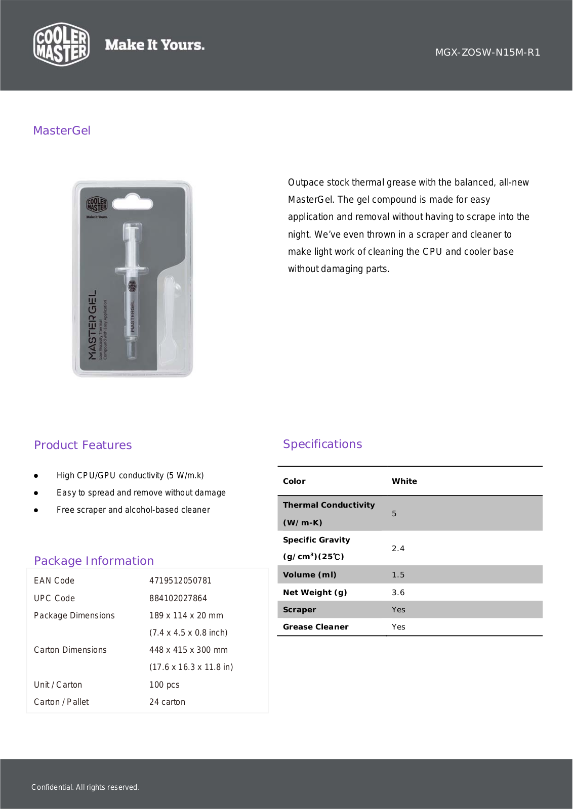 Cooler Master MGX-ZOSW-N15M-R1 User Manual