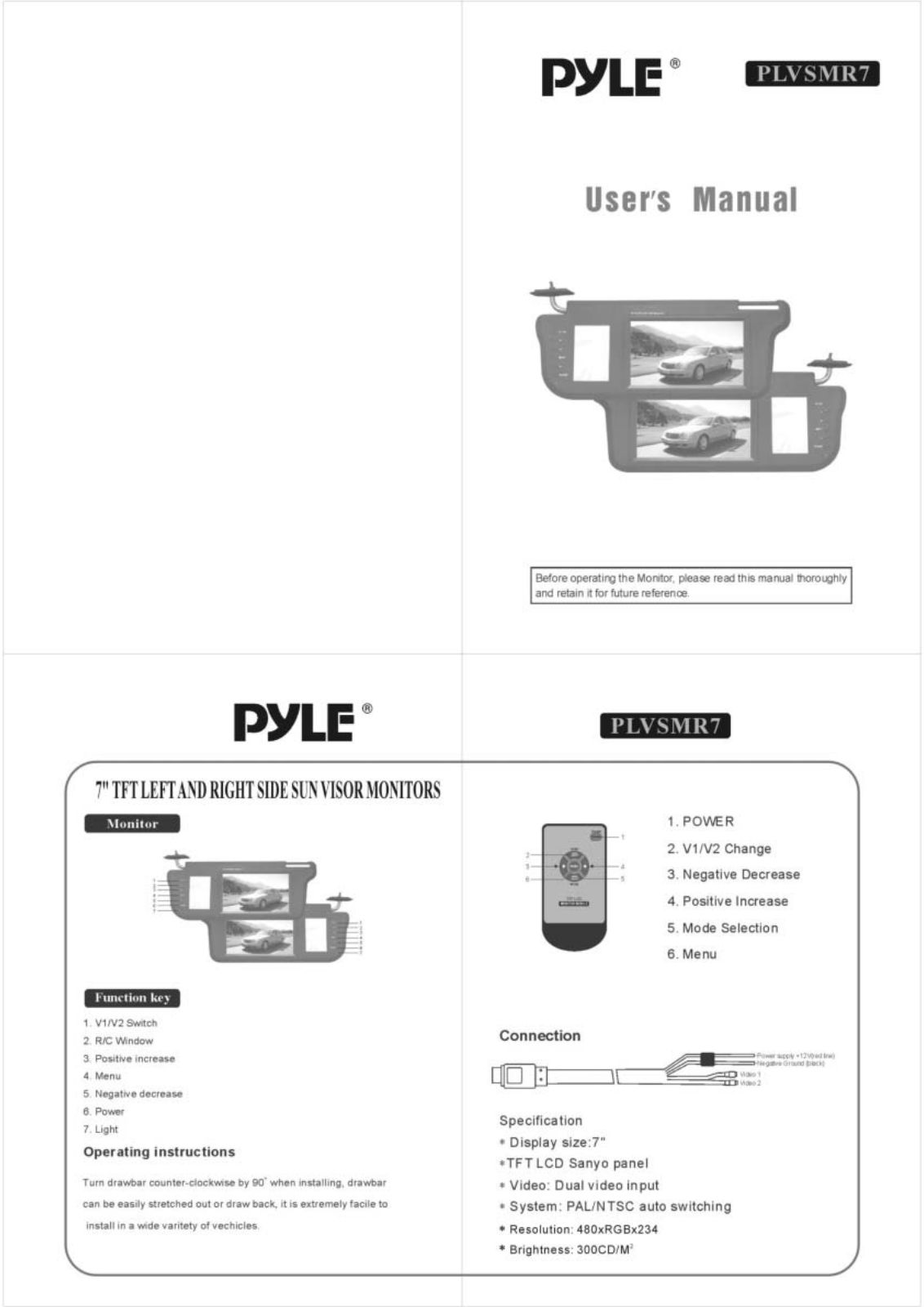 Pyle PLVSMR-7 Owners manual