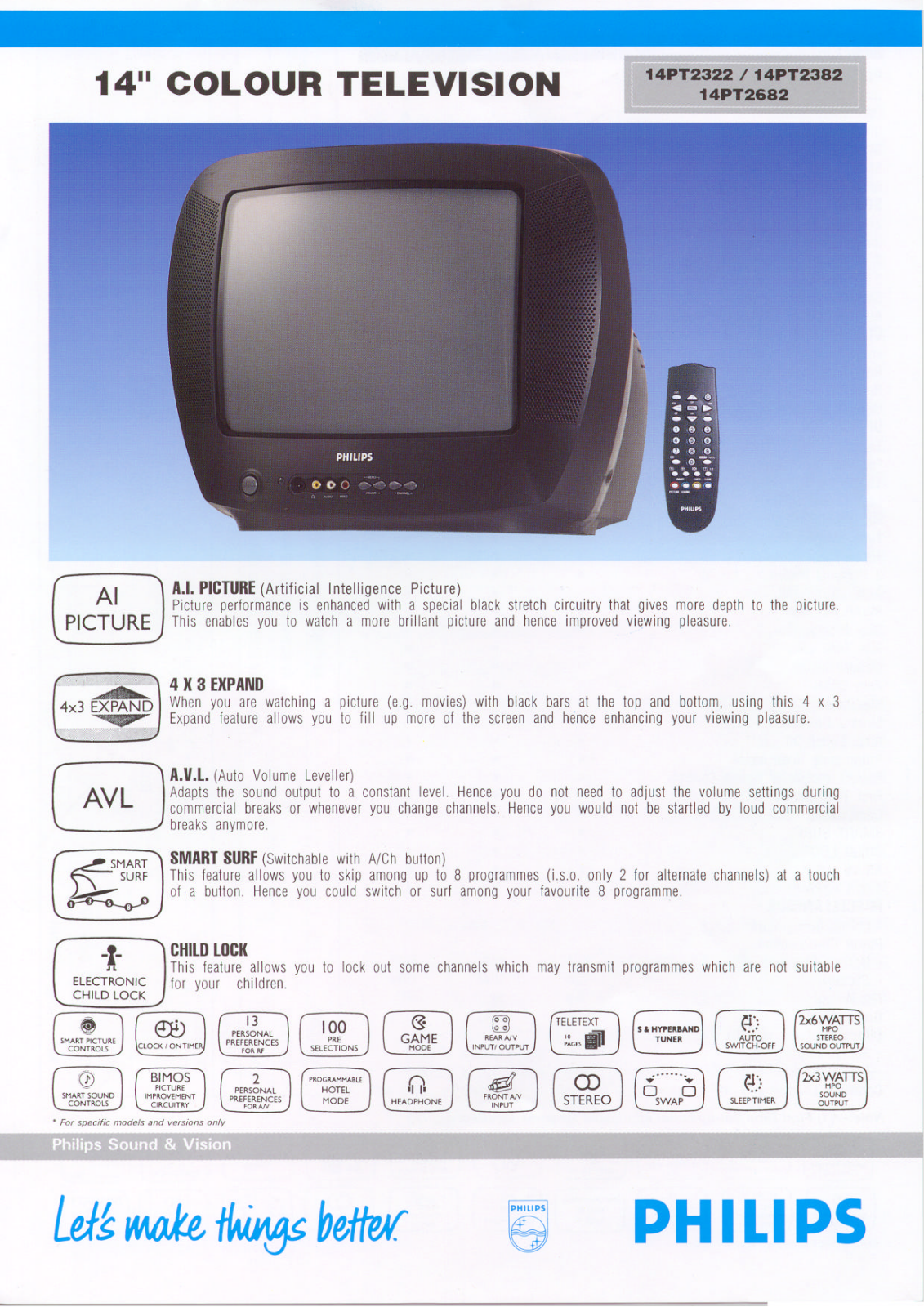 Philips 14PT2322, 14PT2382 User Manual