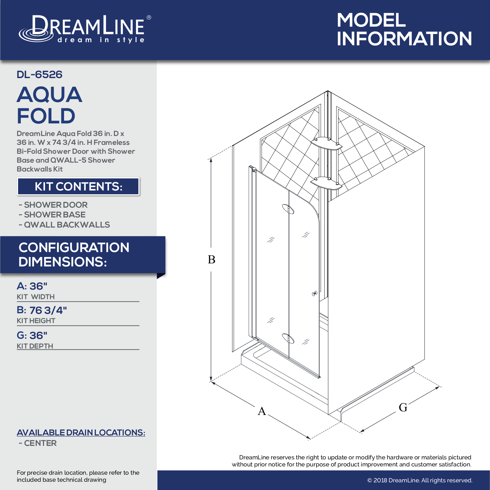 DreamLine DLN5419 Specifications & Dimension - ManualMachine.com