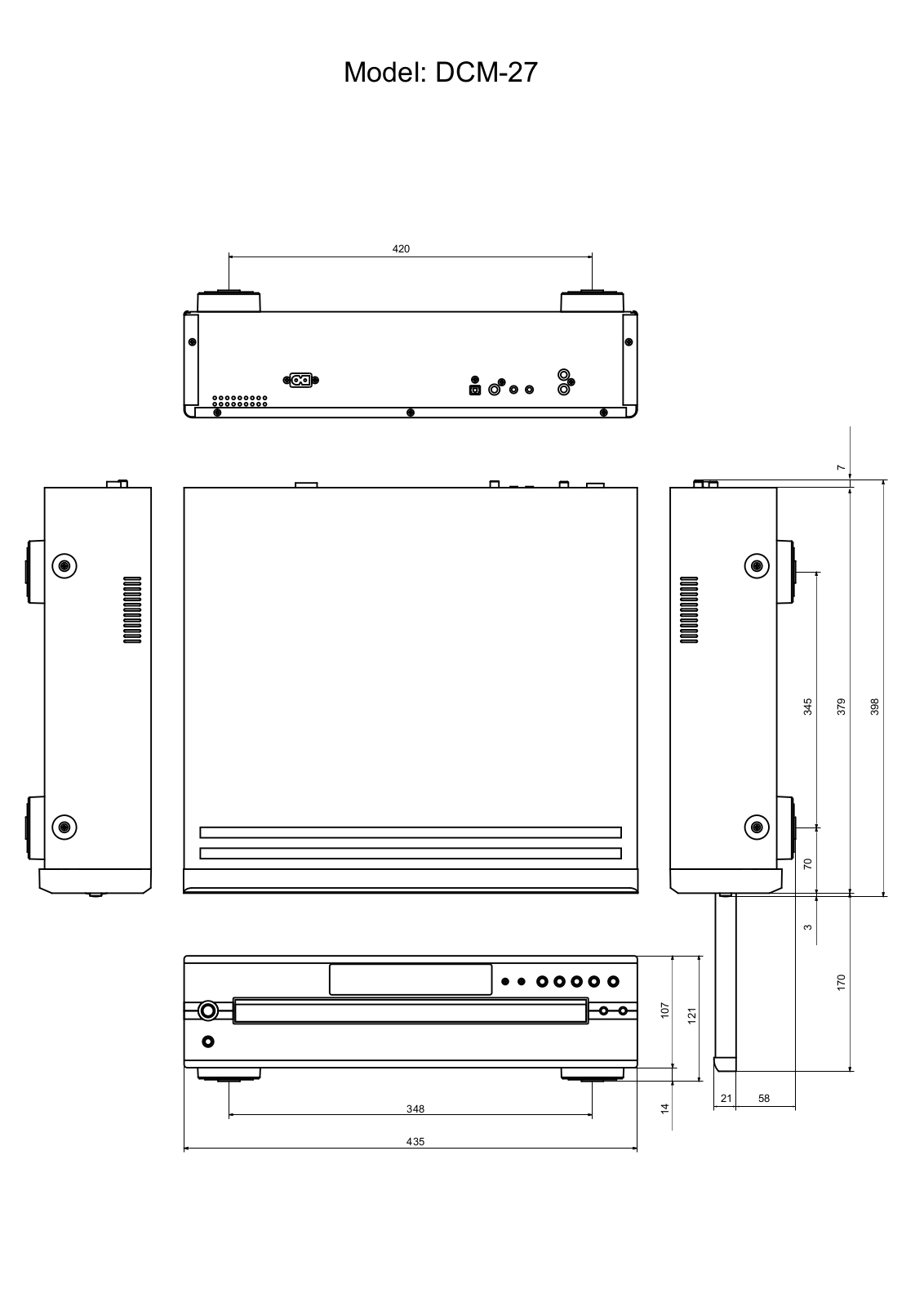 Denon DCM27 - DCM 27 CD, DCM-27 Dimensions