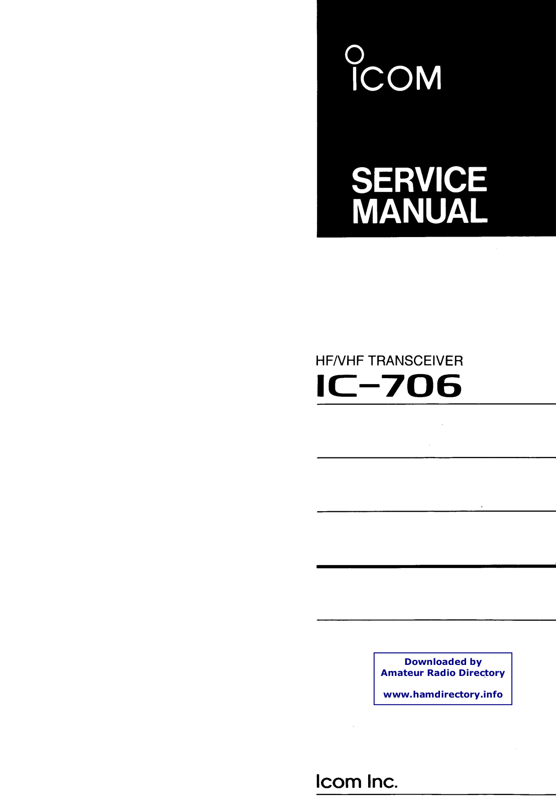 ICOM IC706 HF-VHF Schematic