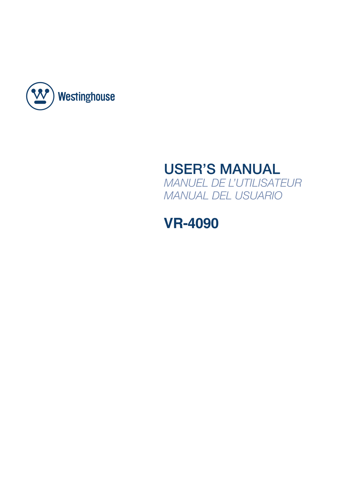 Westinghouse Digital VR-4090 User Manual