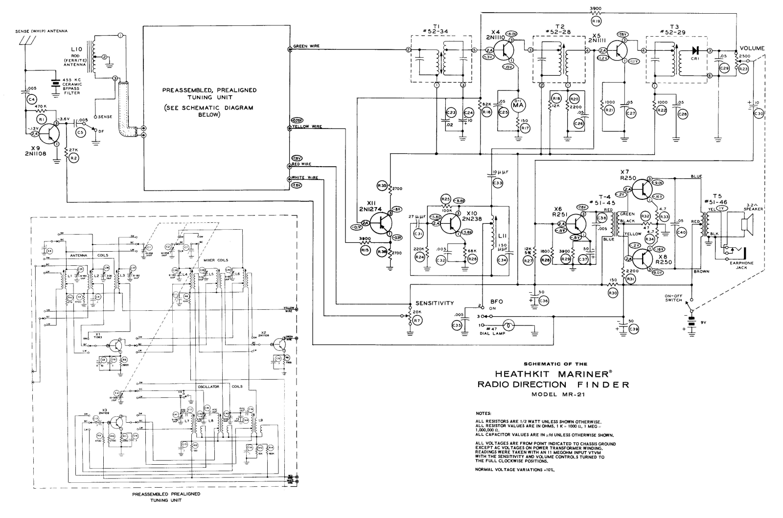 Heath Company MR-21 Schematic