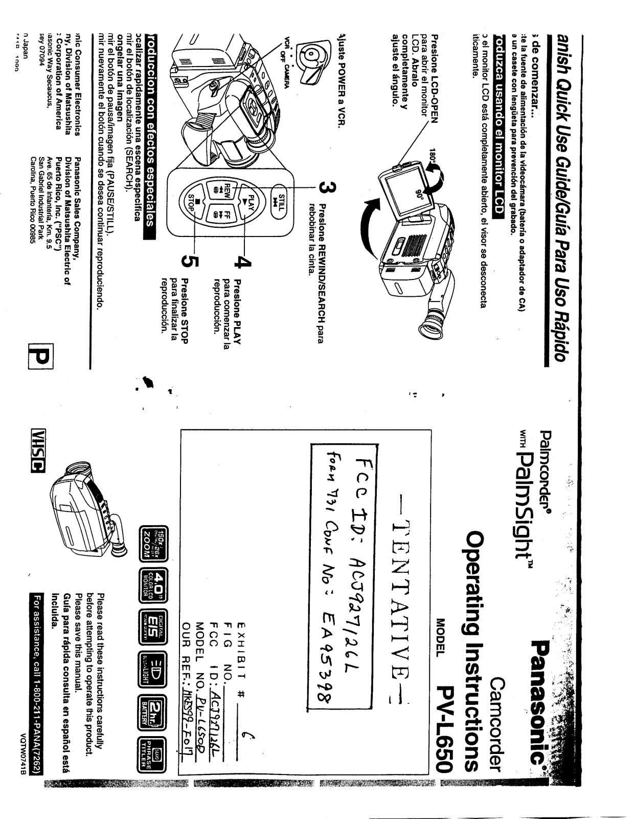 Panasonic 927126L Users Manual