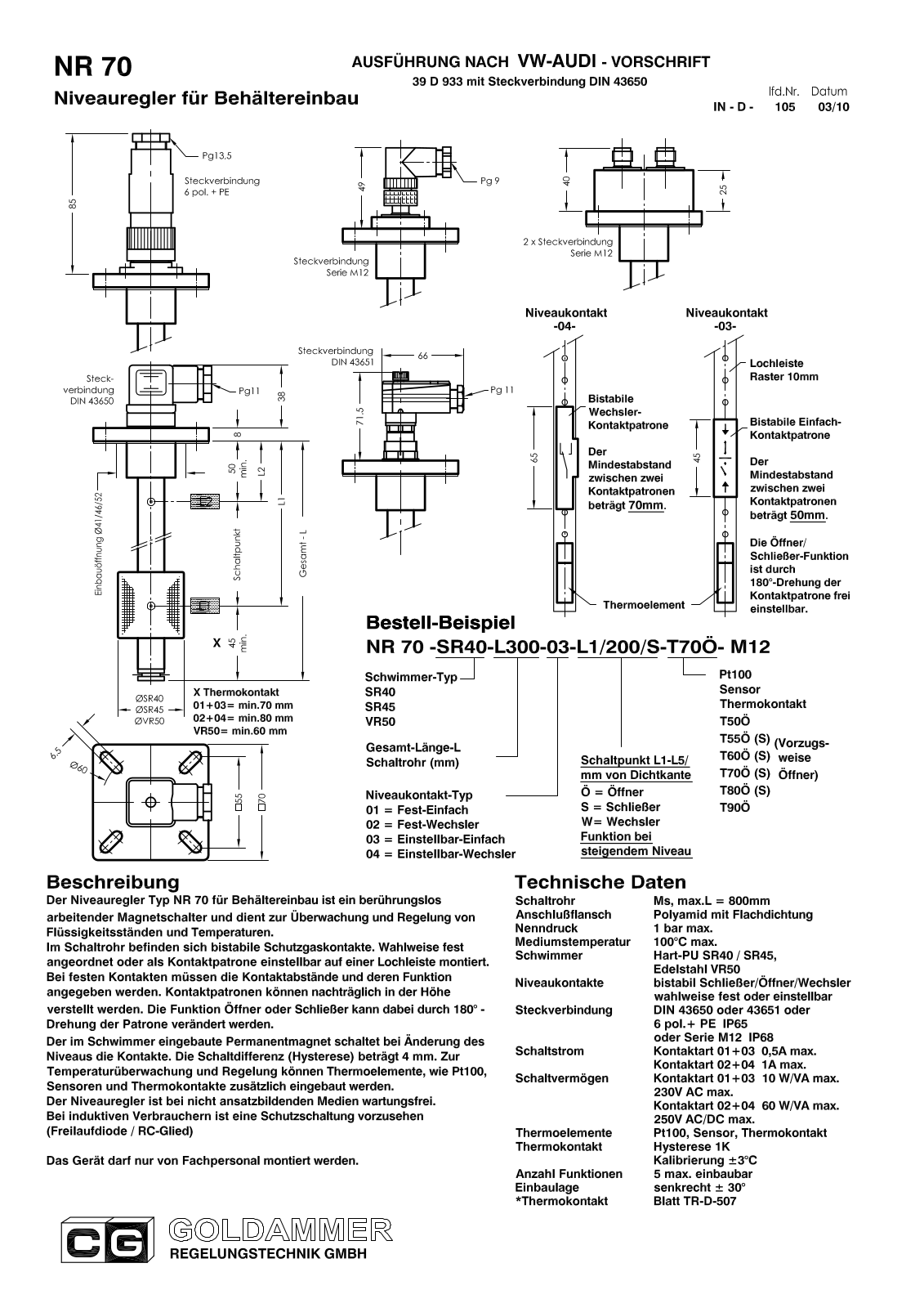 Goldammer NR 70 Service Manual