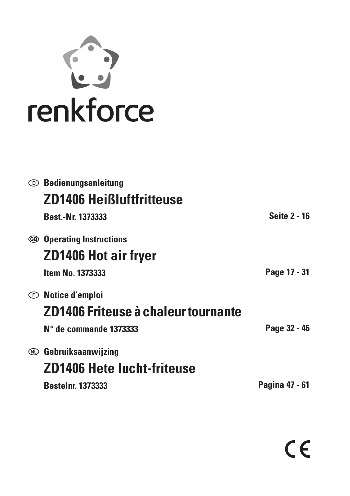 Renkforce ZD1406 Operating Instructions