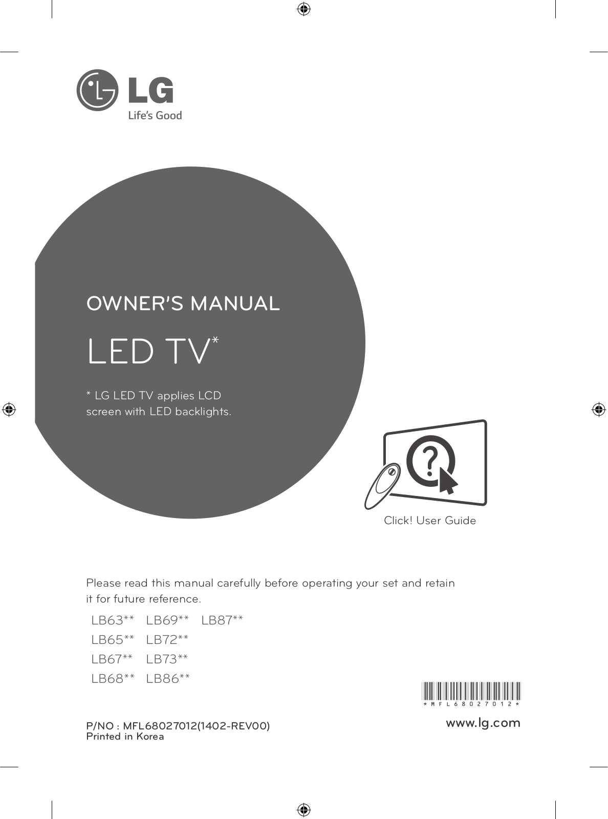 LG 42LB671V Operating Instructions