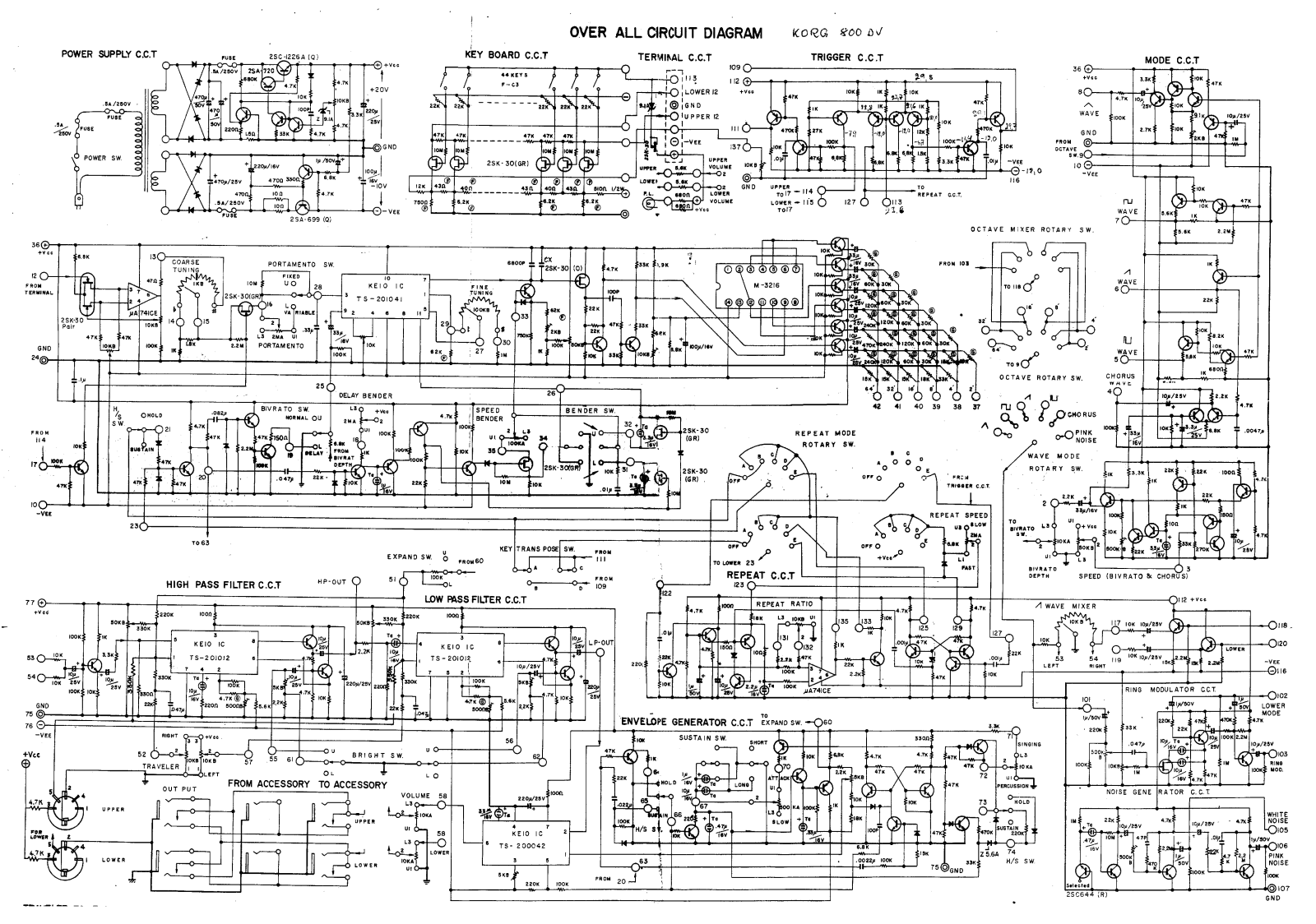 Korg MAXI-800-DV SCHEMATIC