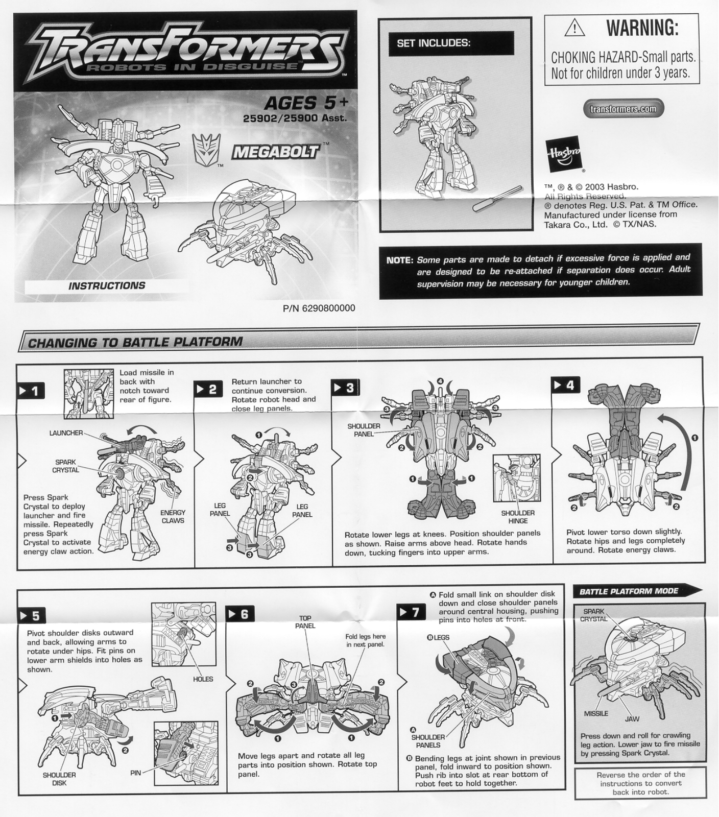HASBRO Transformers Robots in Disguise Megabolt User Manual