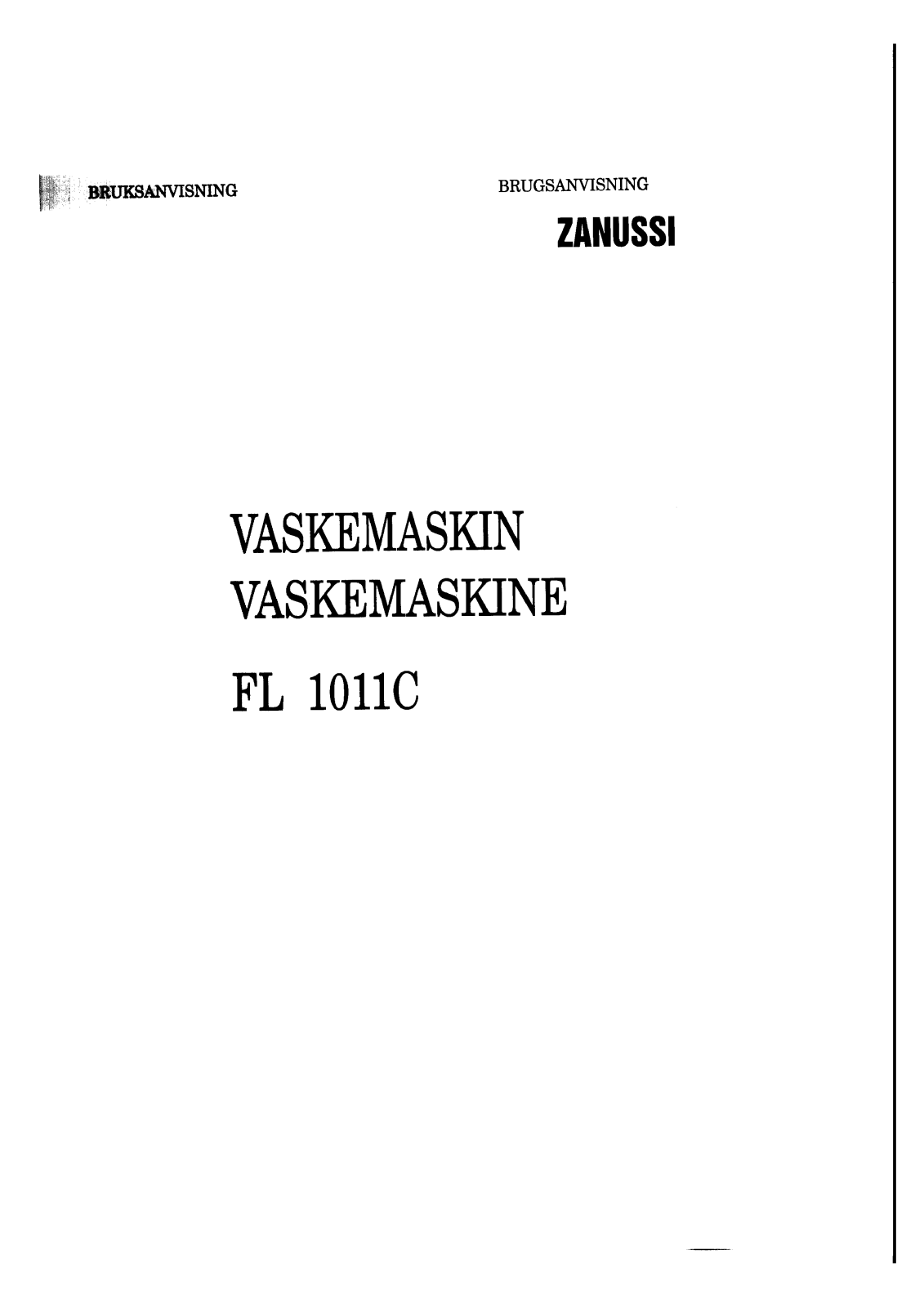 Zanussi FL1011C User Manual