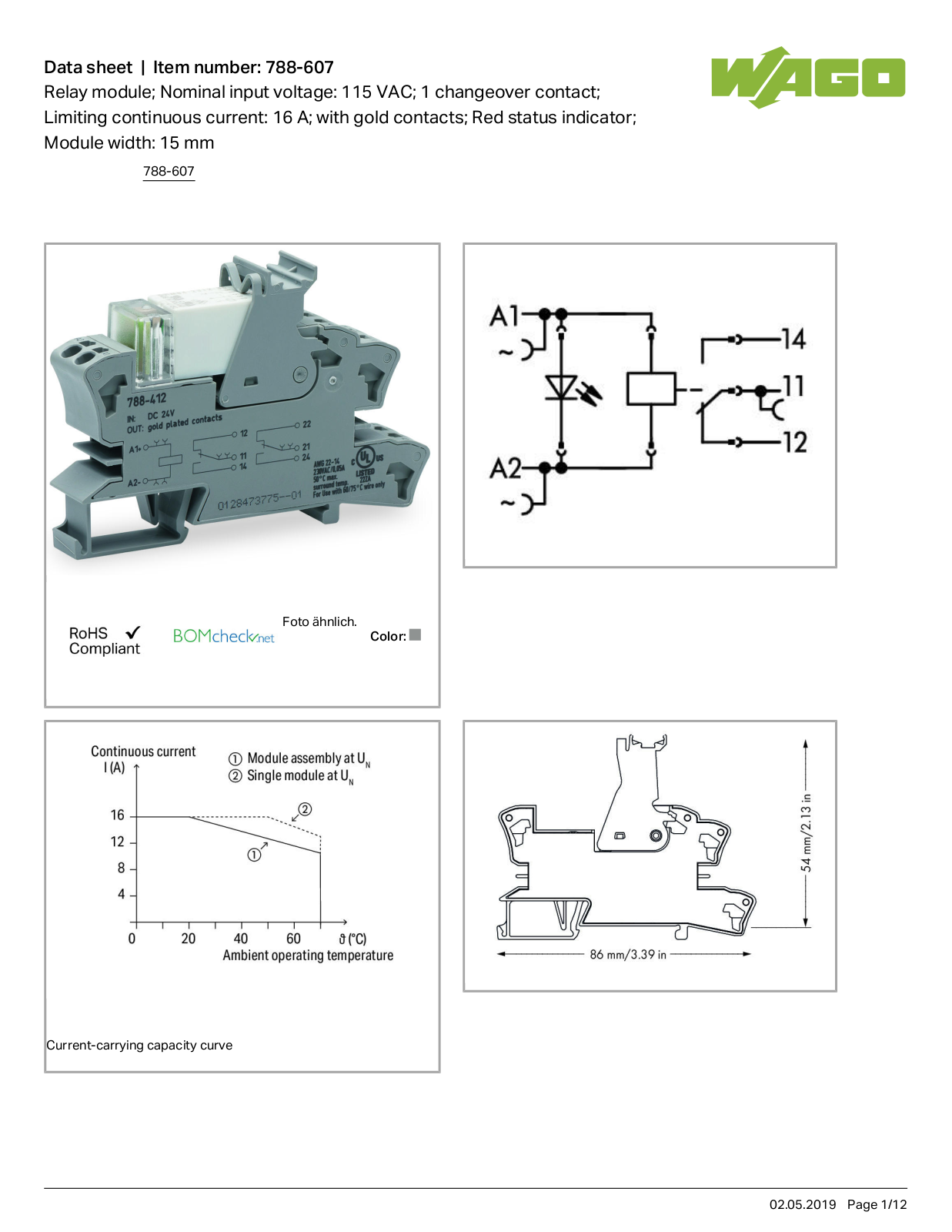 Wago 788-607 Data Sheet