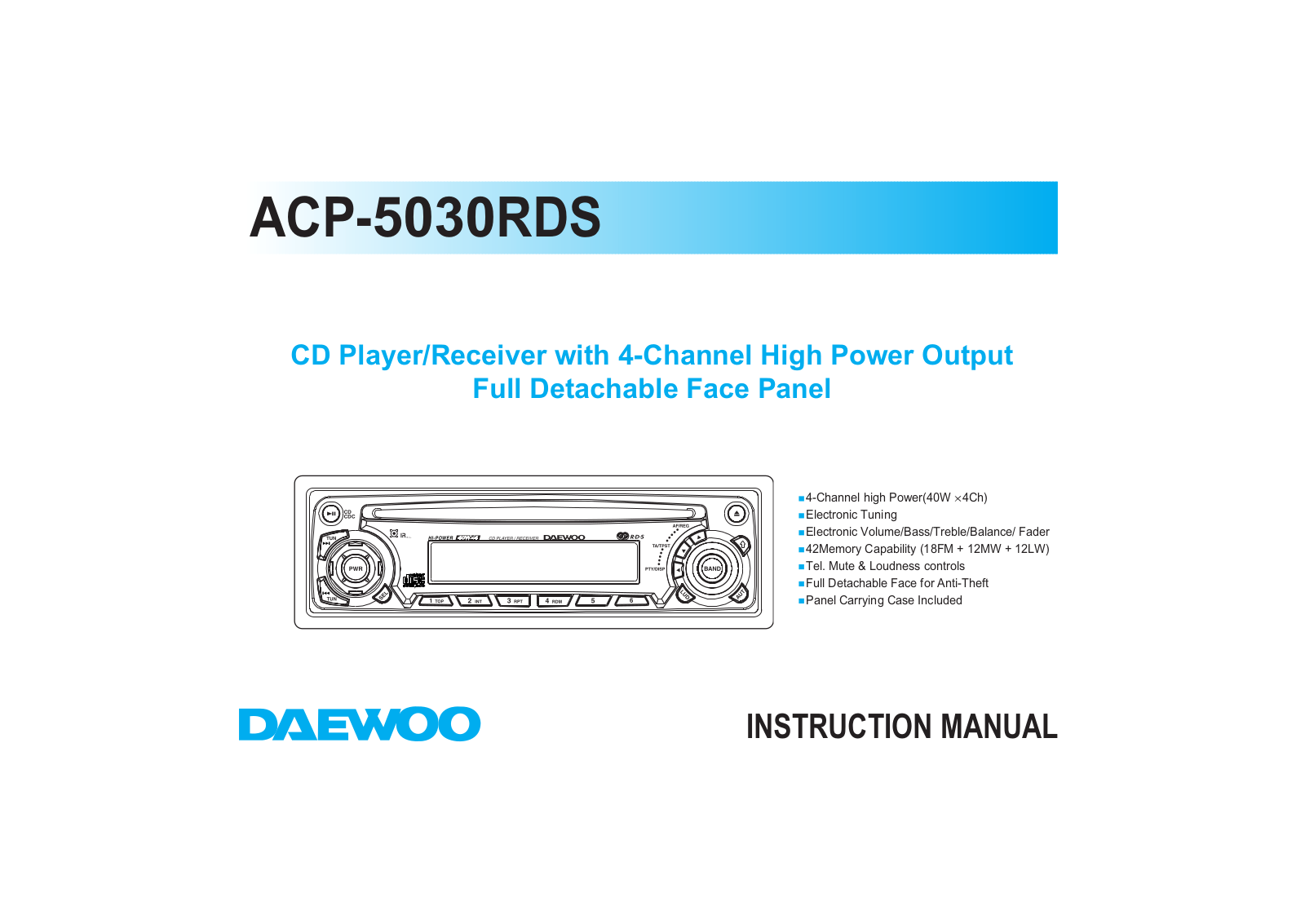 Daewoo ACP-5030RDS User's Guide