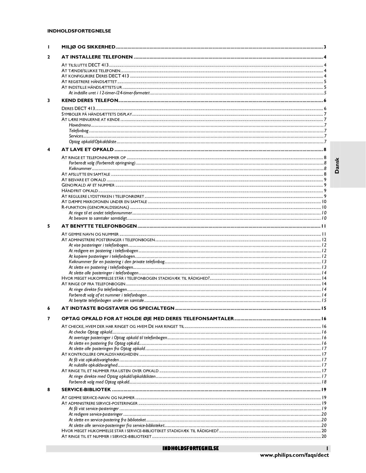 Philips DECT413 user Manual